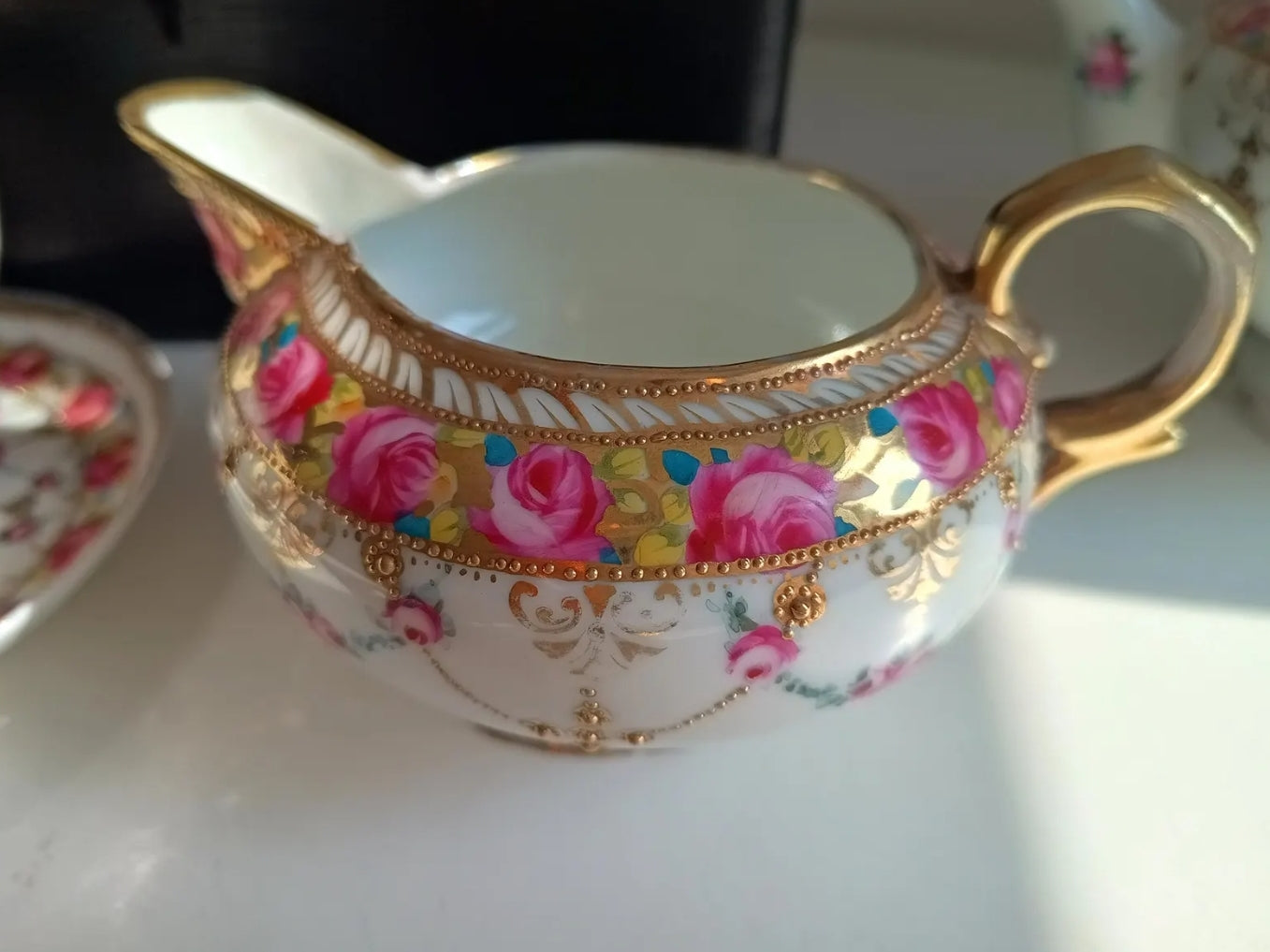 Antique Rare Meiji Old Morimura Noritake Export Rose Gilt Bijoux Tea Set Art Nouveau 1902