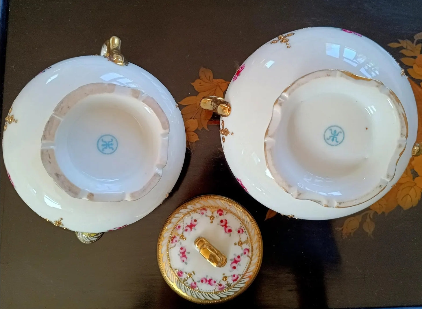 Antique Rare Meiji Old Morimura Noritake Export Rose Gilt Bijoux Tea Set Art Nouveau 1902
