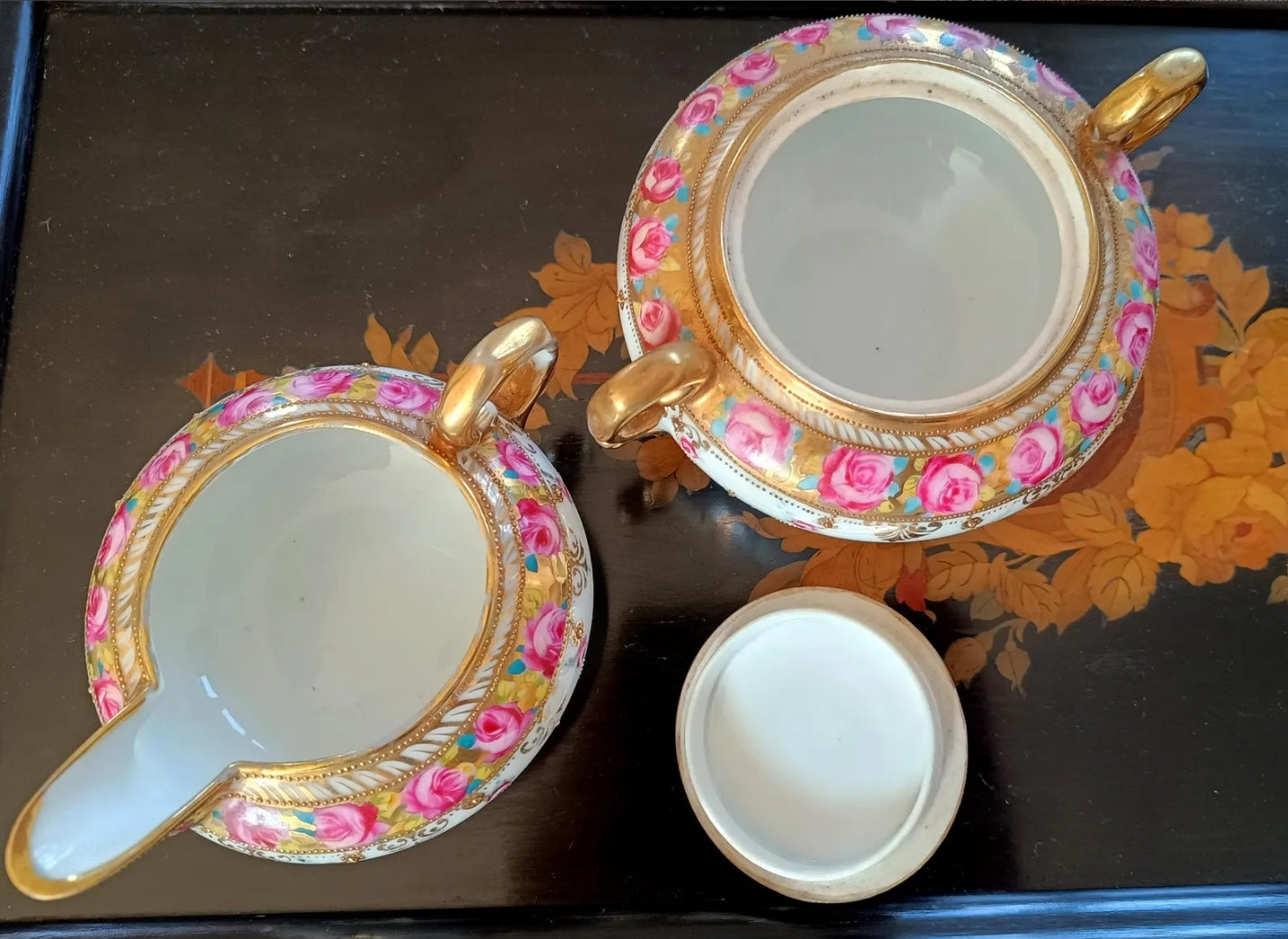 Antique Rare Meiji Old Morimura Noritake Export Rose Gilt Bijoux Tea Set Art Nouveau 1902