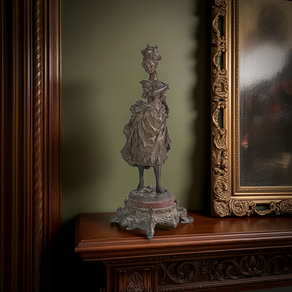 19th century Classical Bronzed Spelter Sculpture Ernest Rancoulet Napoleon III Style