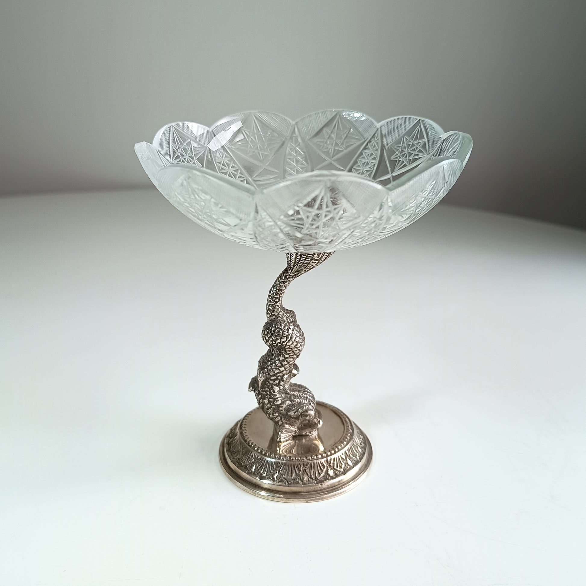 Brilliant cut glass compote