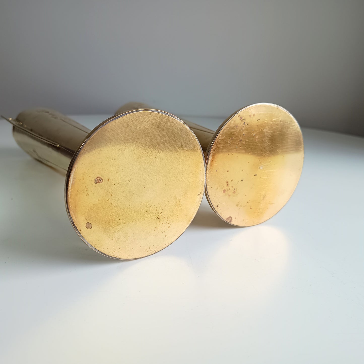 Pair of Antique English Jugendstil Brass Vases – Beldray Design c.1906