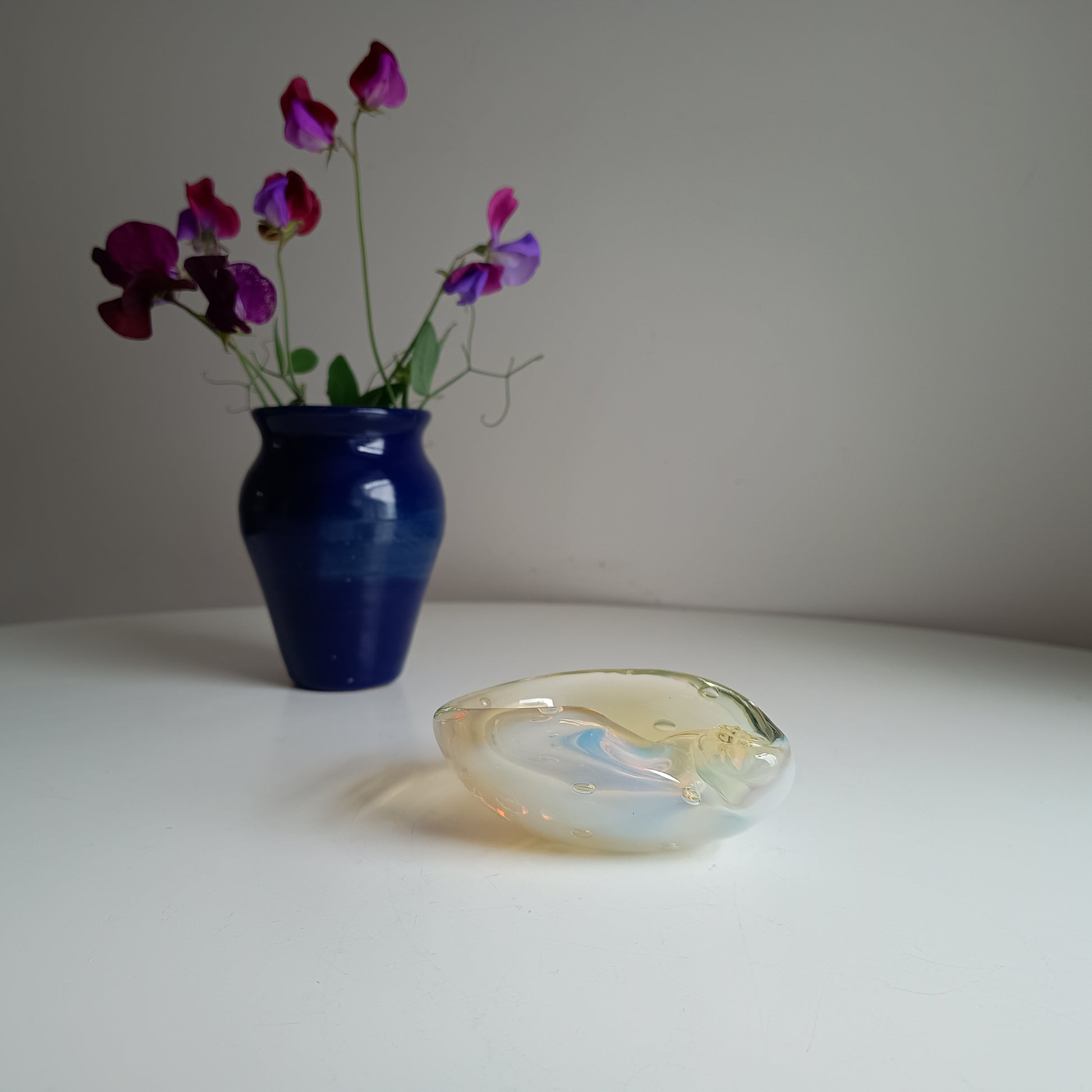 Opalescent Art Glass Midcentury Genuine Murano Glass Authentic