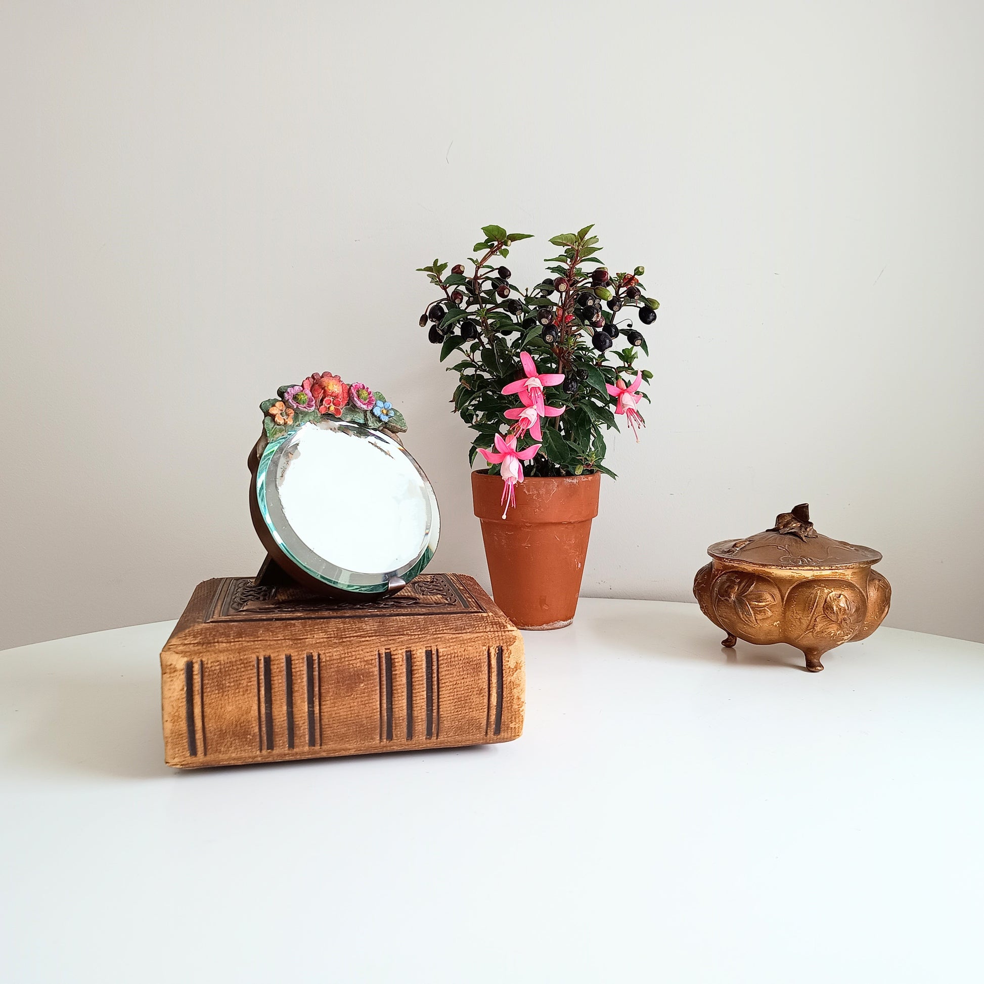 Barbola Mirror with Flowers