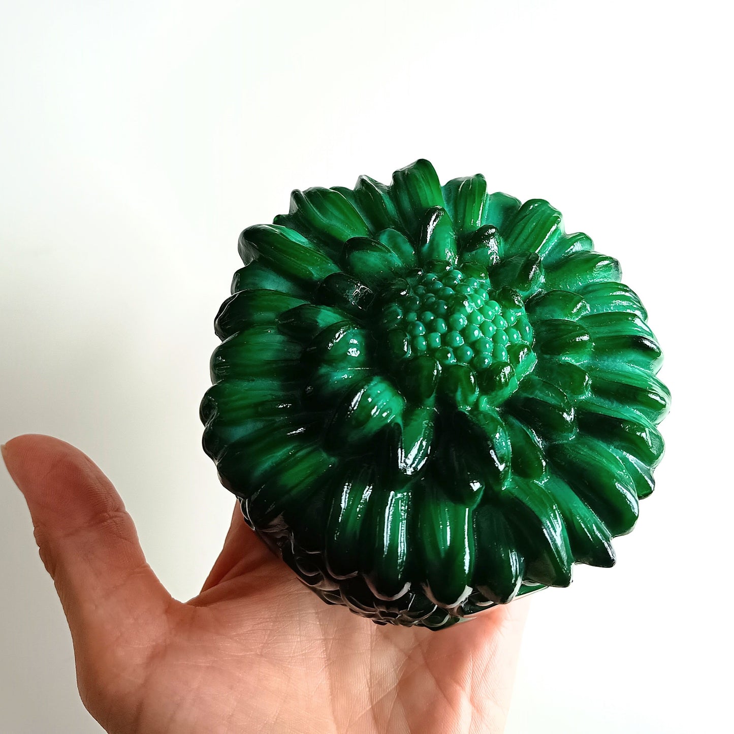Art Deco Bohemian Art Glass Malachite Glass Lidded Jewellery Box or Watch Box, Schlevogt, Hoffner Designer