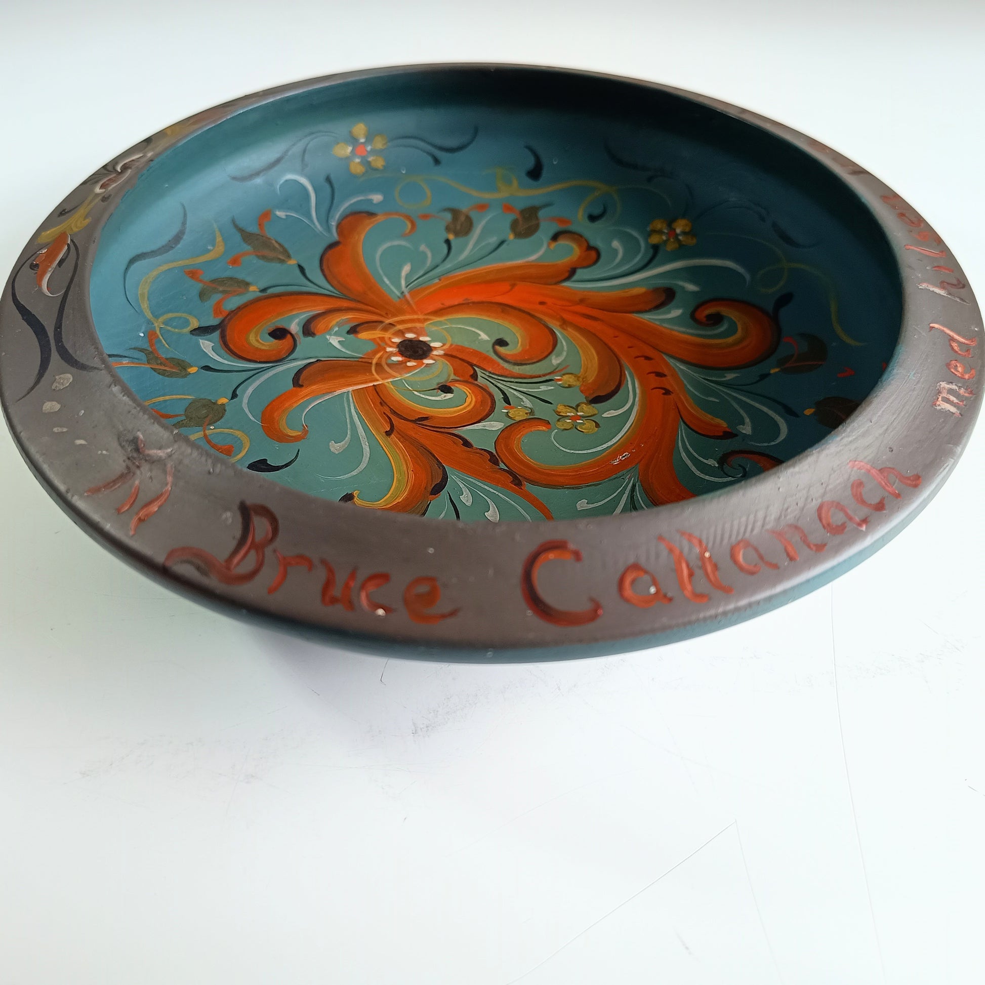 Scandinavian Folk art treen bowl