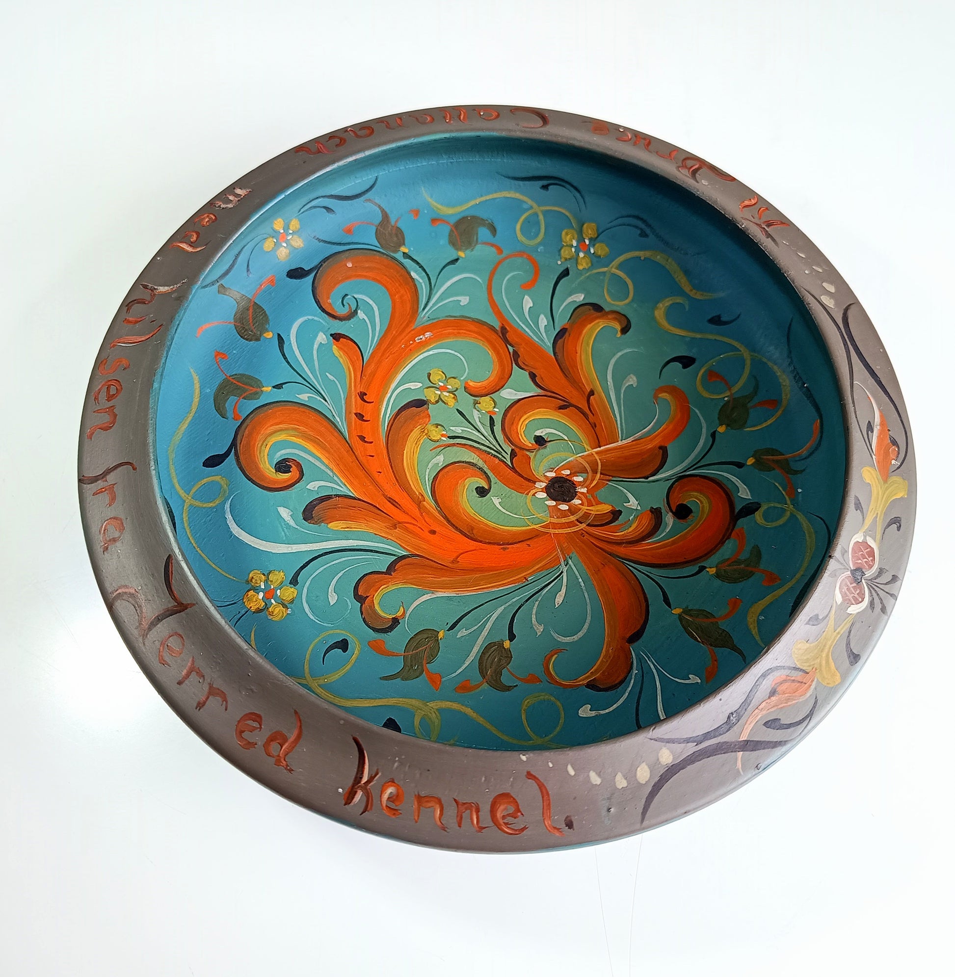 Scandinavian Folk art treen bowl Ado Gjede