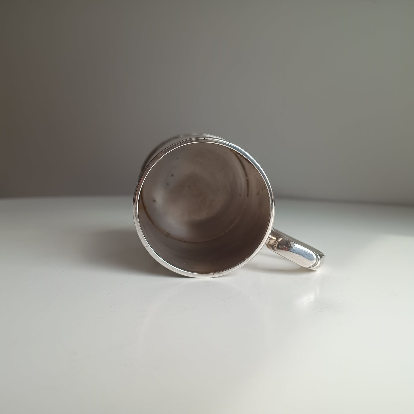 Vintage English Silver Plate Ale Mug: Half Pint Traditional Beer Tankard, Georgian Style