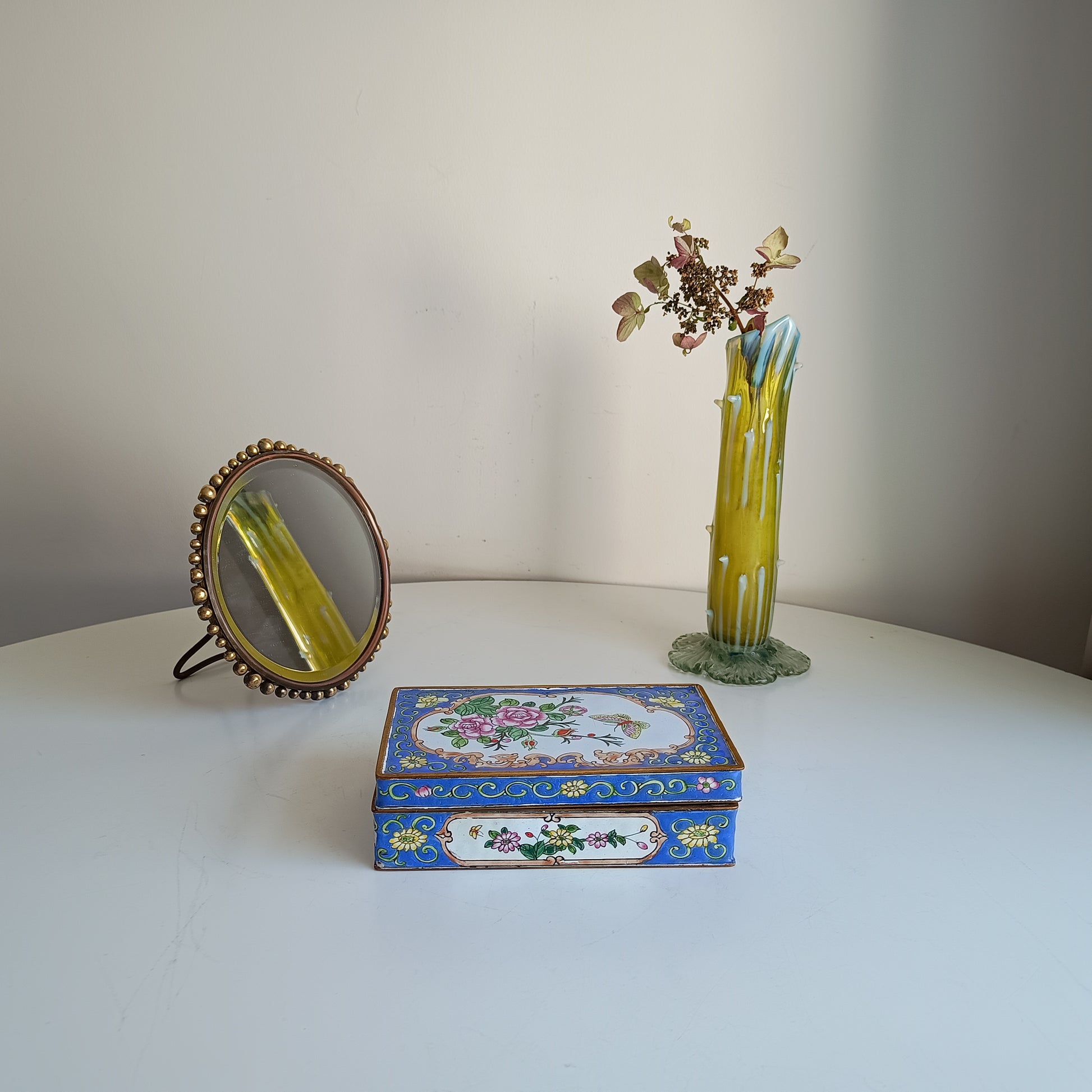 Chinese Republic Canton Enamel Jewellery or Stationery Box