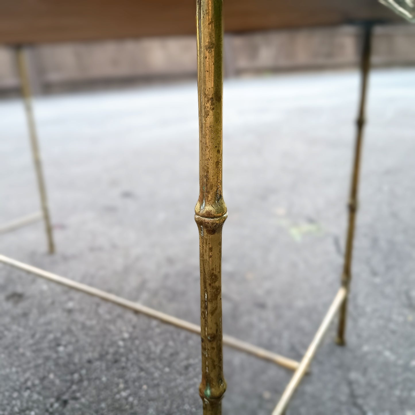 Mid-Century Faux Bamboo Brass Coffee Table, Style of Maison Jansen and Maison Baguès