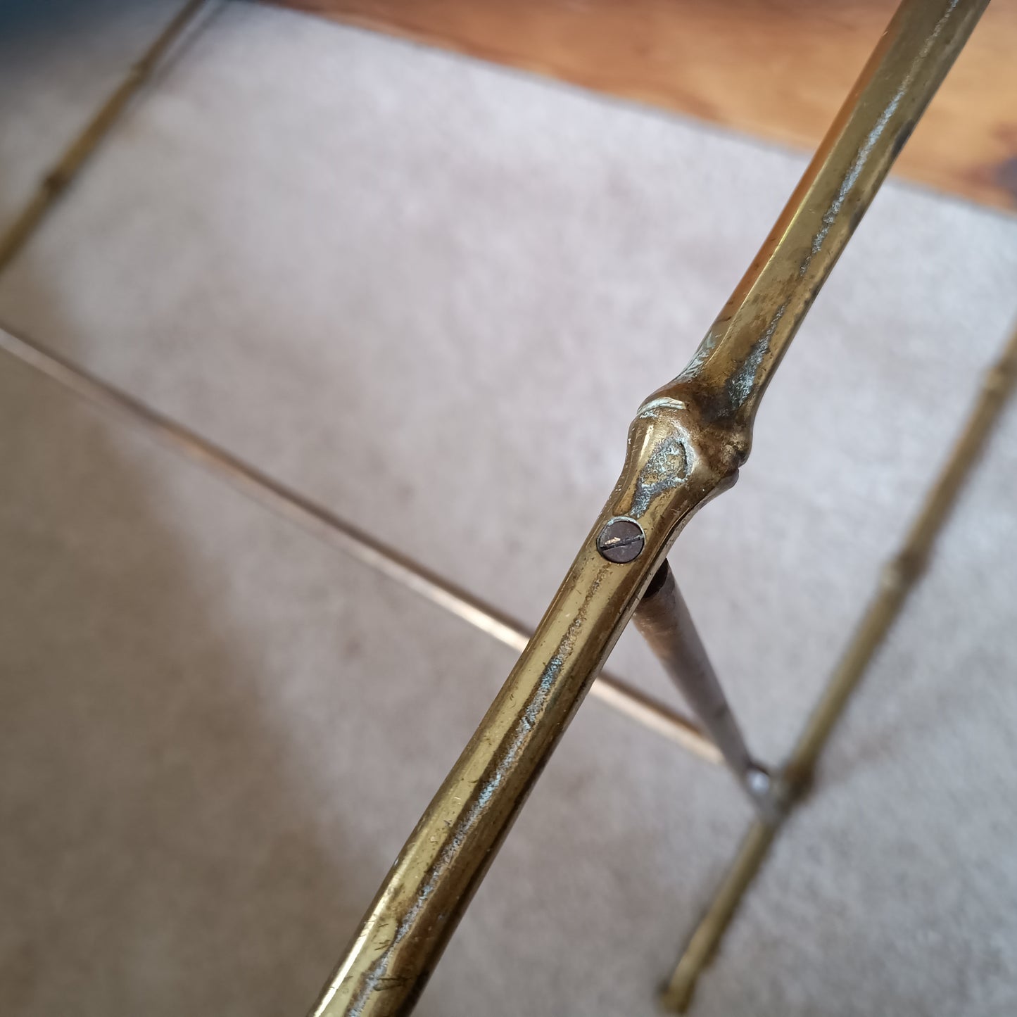 Mid-Century Faux Bamboo Brass Coffee Table, Style of Maison Jansen and Maison Baguès