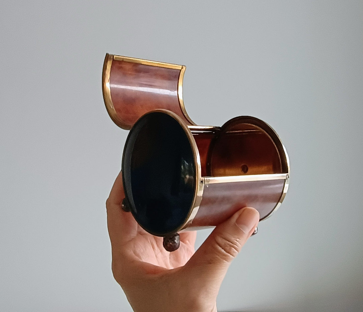 Novelty German Art Deco Faux Tortoiseshell Celluloid Early Plastic Tambour Cigarette Case