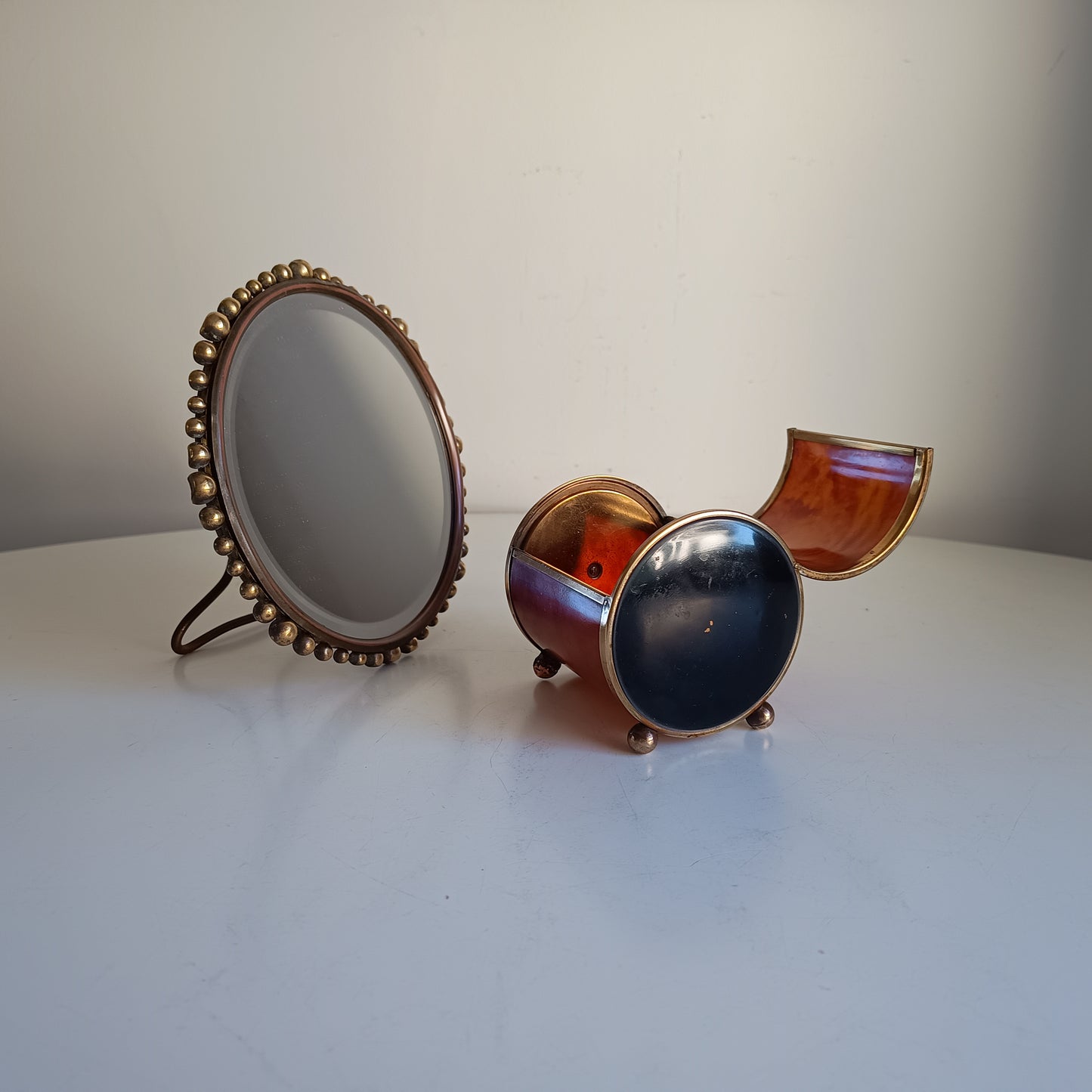 Novelty German Art Deco Faux Tortoiseshell Celluloid Early Plastic Tambour Cigarette Case