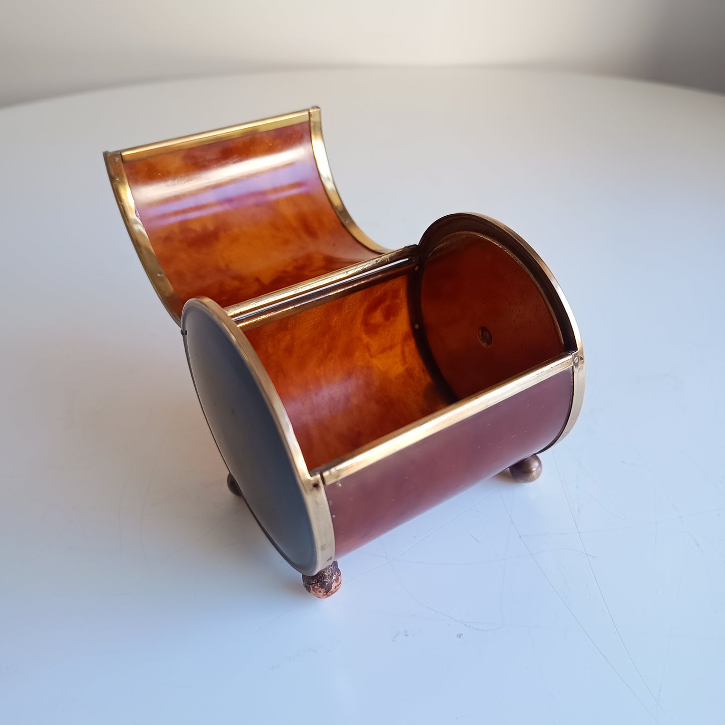Novelty German Art Deco Faux Tortoiseshell Celluloid Early Plastic Tambour Cigarette Case