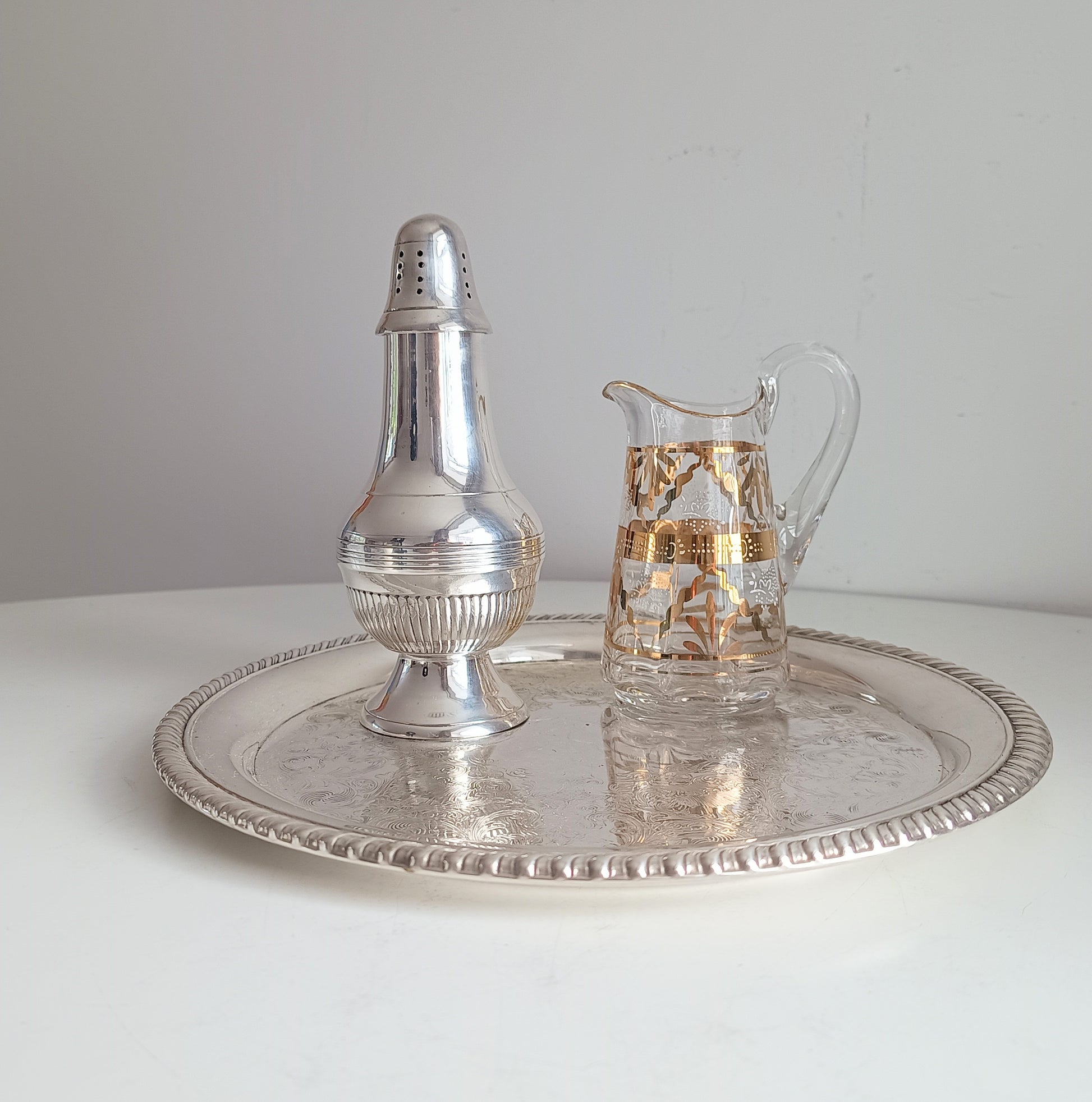 Large English Silver Plate Georgian Revival Muffineer, Neo-Classical Style, c 1900