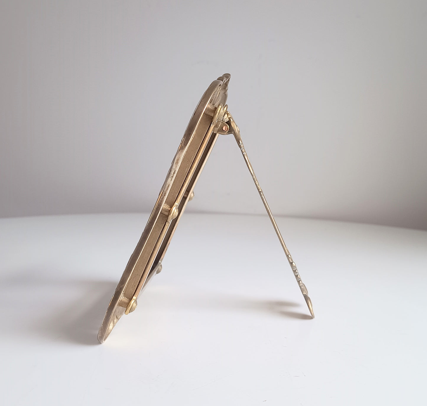 Vintage English Solid Brass Desktop Photo Frame: Belle Epoque Style