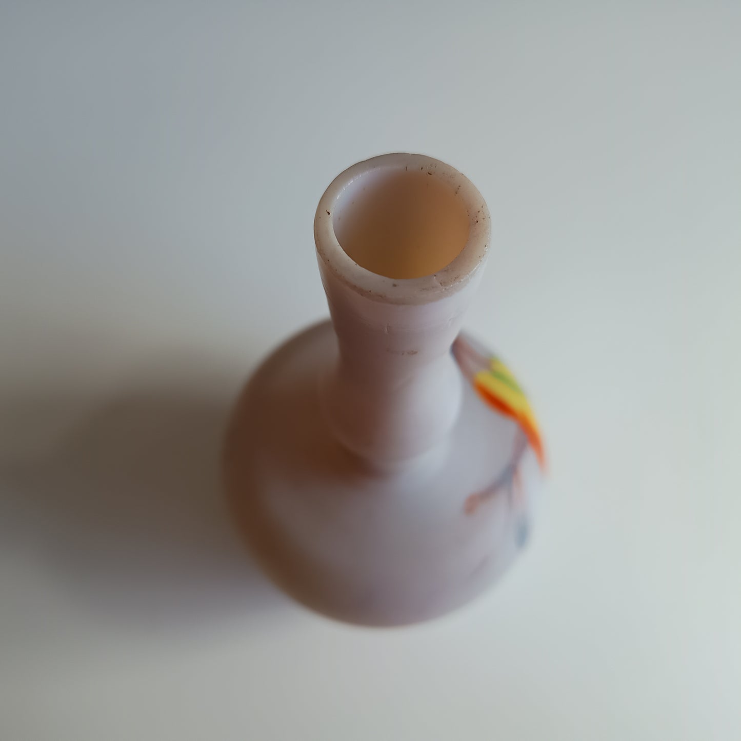 Art Nouveau Enamelled Opaque Glass Chinoiserie Vase: Aesthetic Movement, Bohemia c1890s