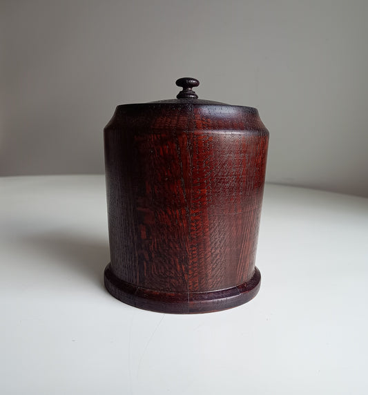 Vintage English Oak Tobacco Jar: Treenware
