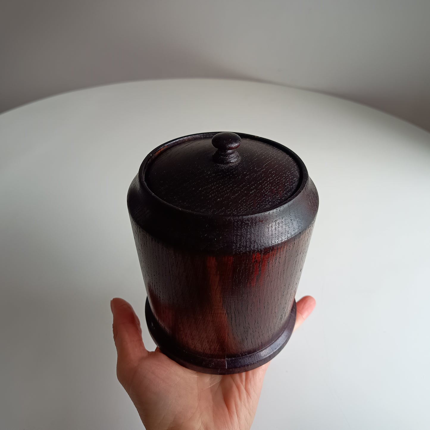 Vintage English Oak Tobacco Jar: Treenware,