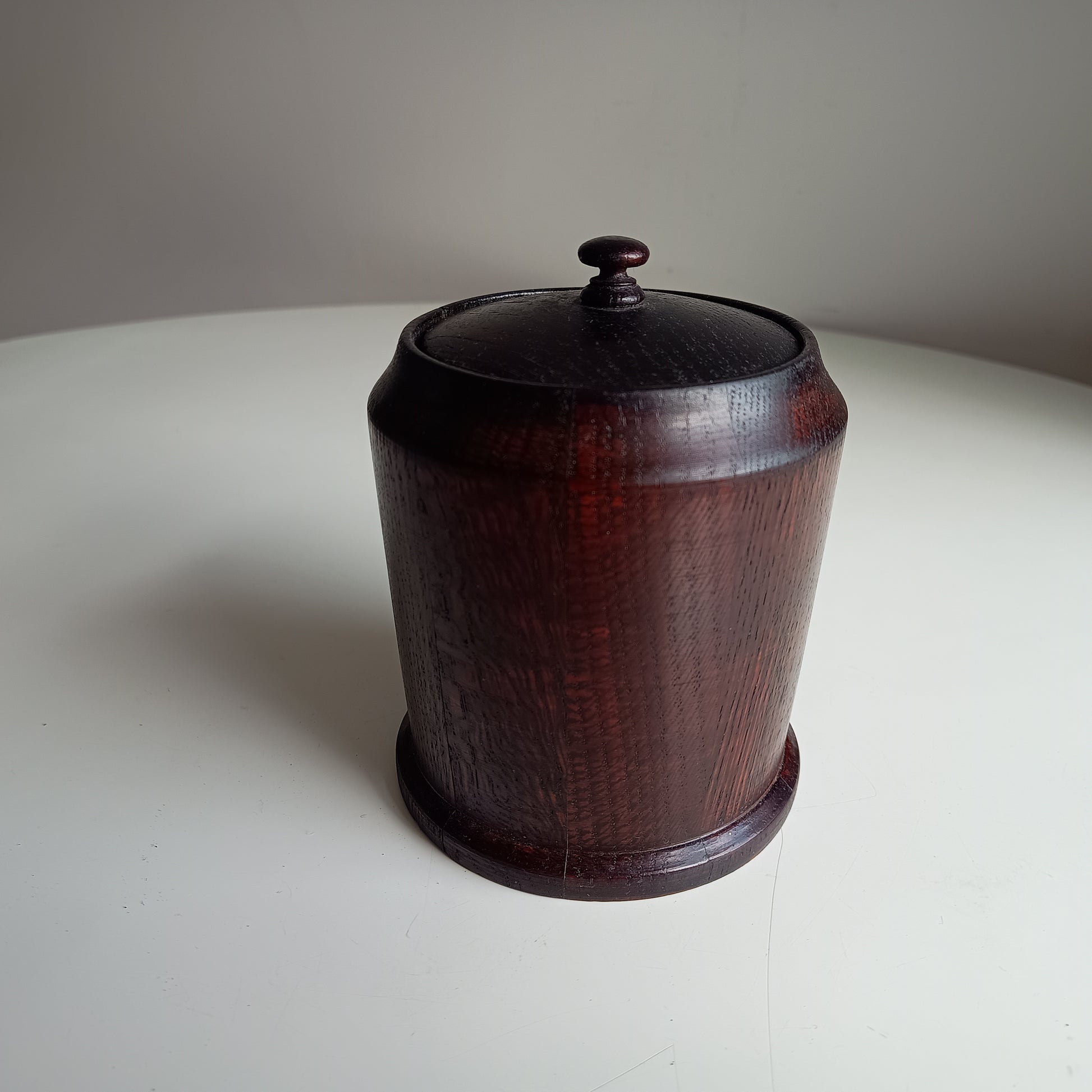 Vintage English Oak Tobacco Jar: Treenware,