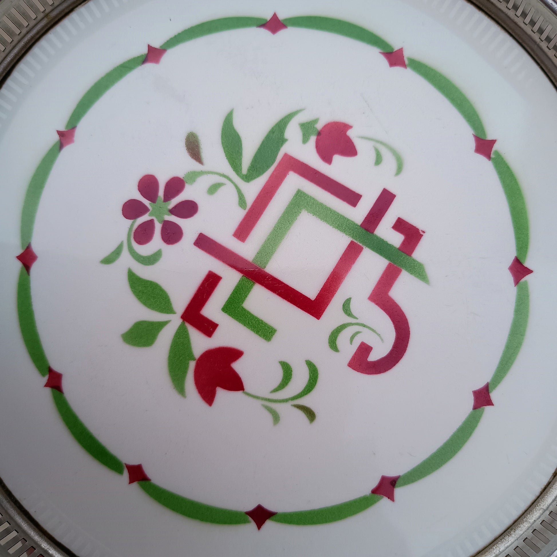 Authentic Jugendstil Tray: WMF Mount, Art Nouveau Ceramic Centre