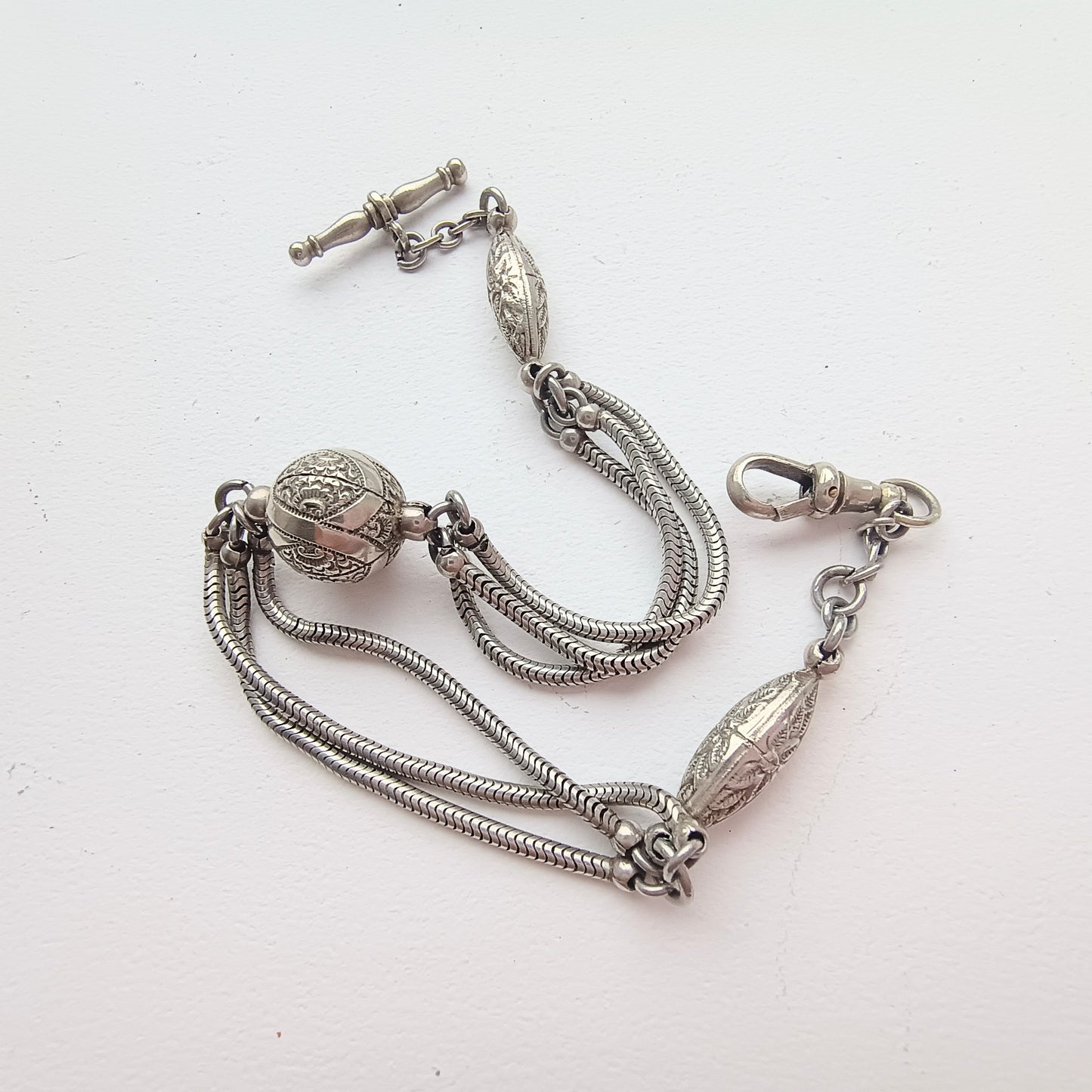 Victorian pocket watch Albertina chain with dog clasp