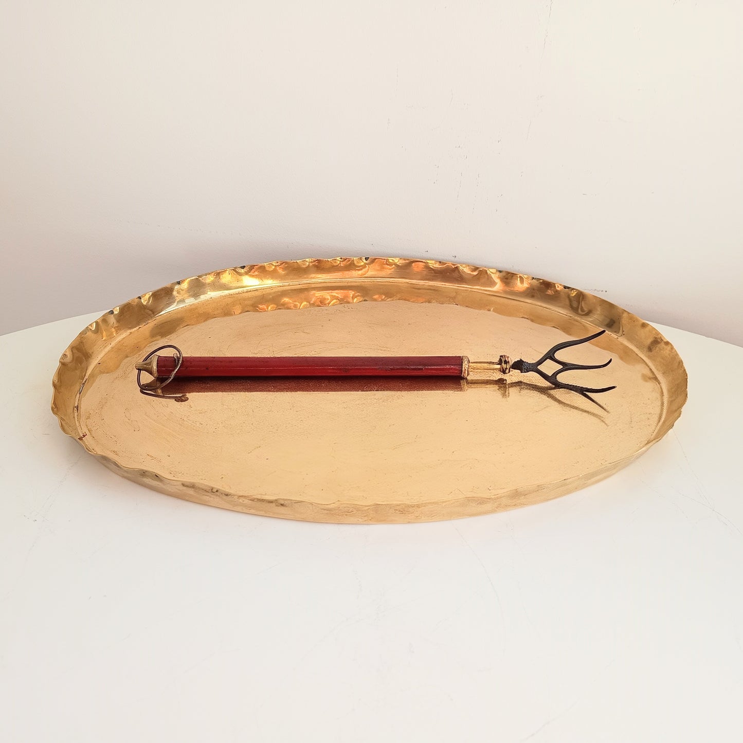 Antique English Georgian Retractable Telescopic Enamelled Toasting Fork, Gothic style, 1800