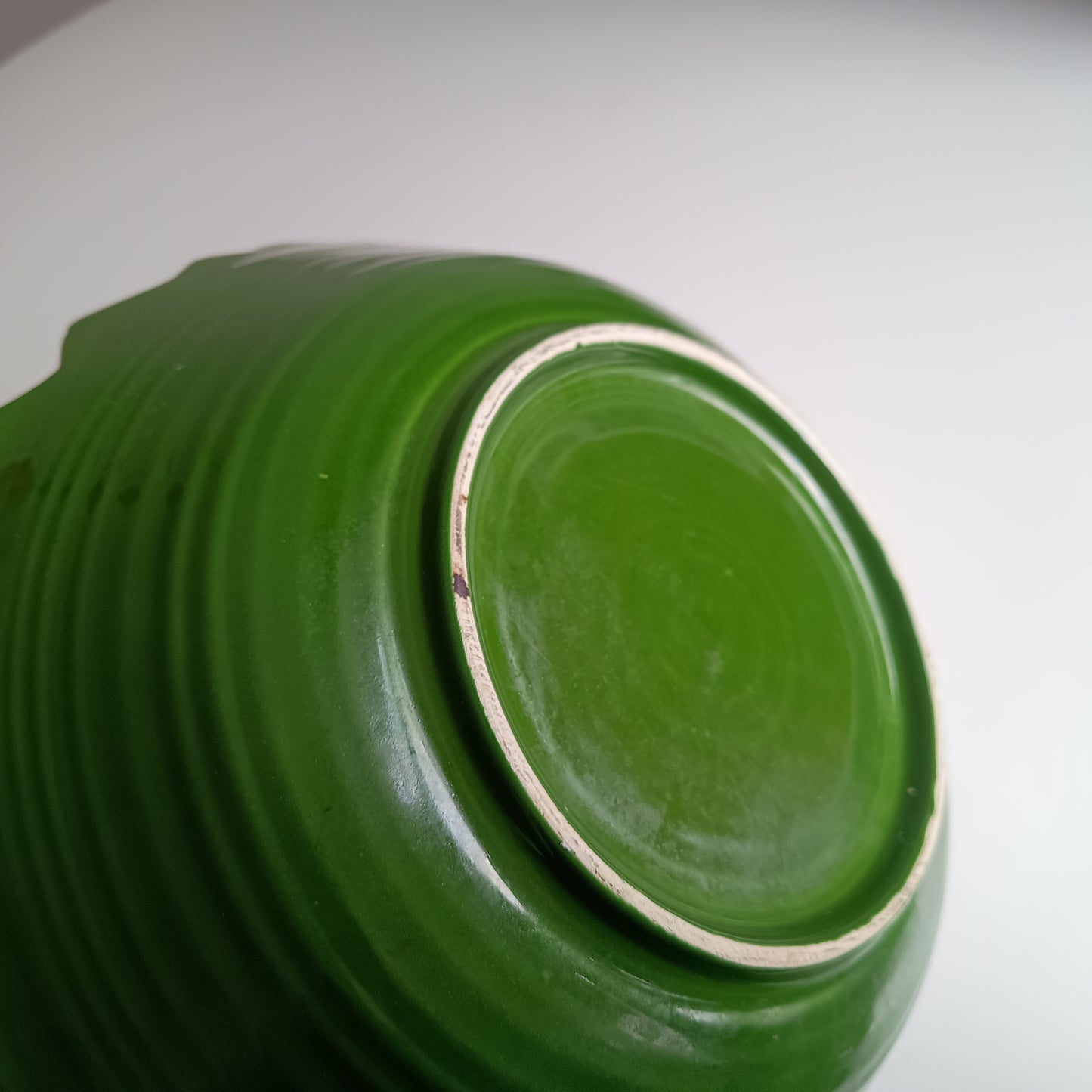 Large Vintage Portuguese Cabbage Leaf Serving Bowl: Emerald Green Majolica, Bordallo Style