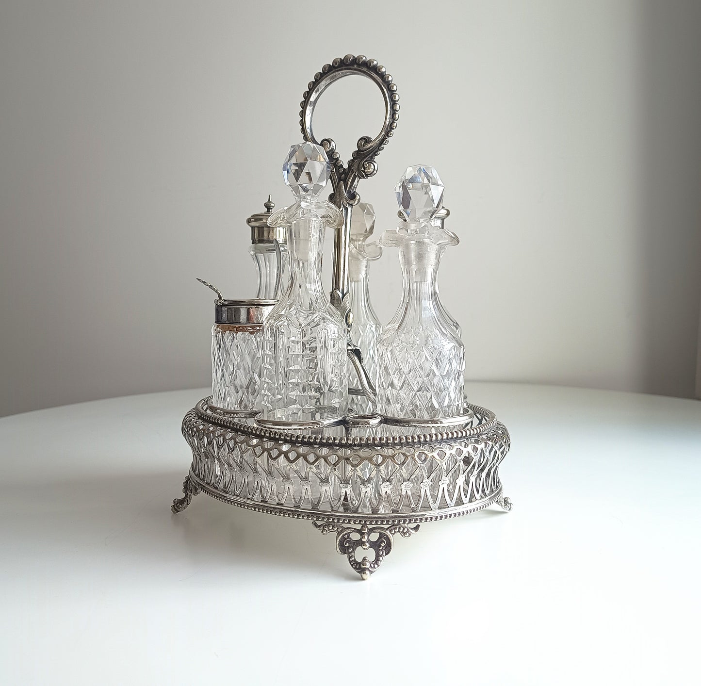 Rare Victorian Octopus Kraken Silver Plated Condiment Stand – Antique Nautical Maritime Decor