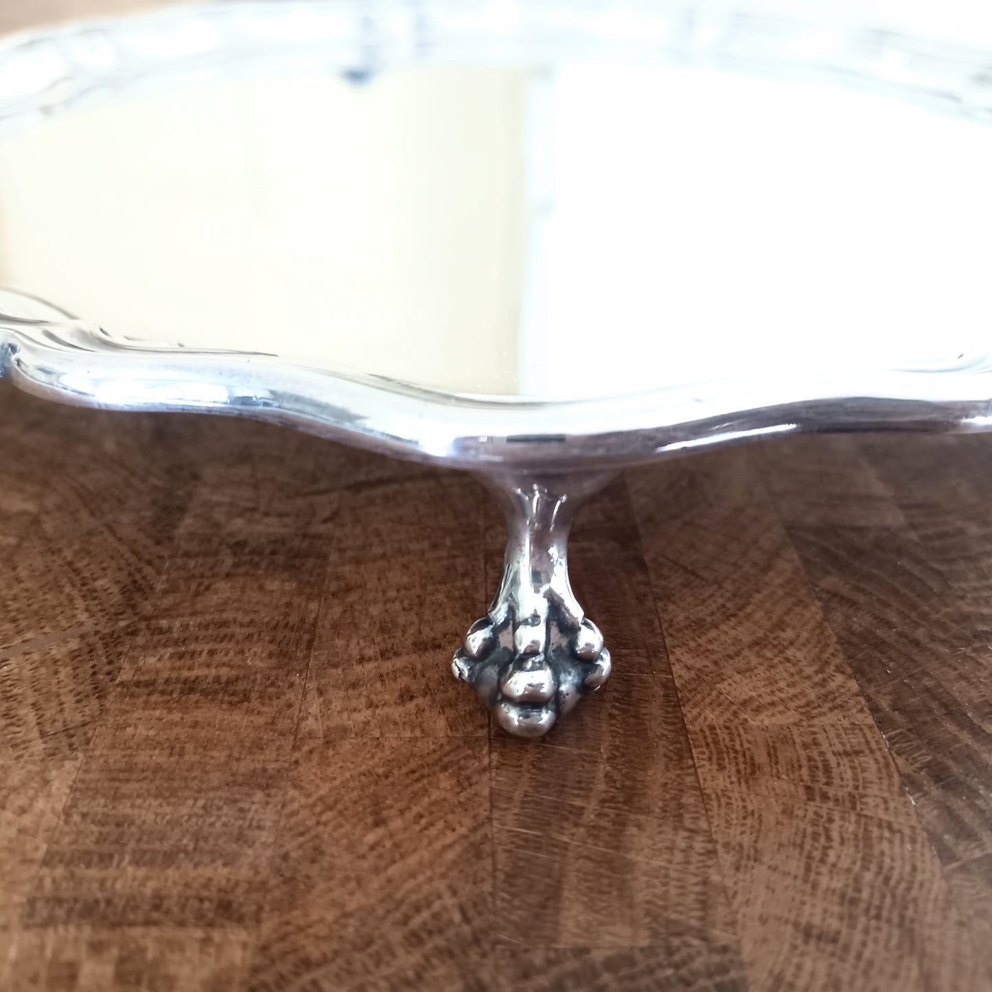 Vintage James Dixon Georgian Style Silver Plated Footed Salver / Tray, Claw Feet