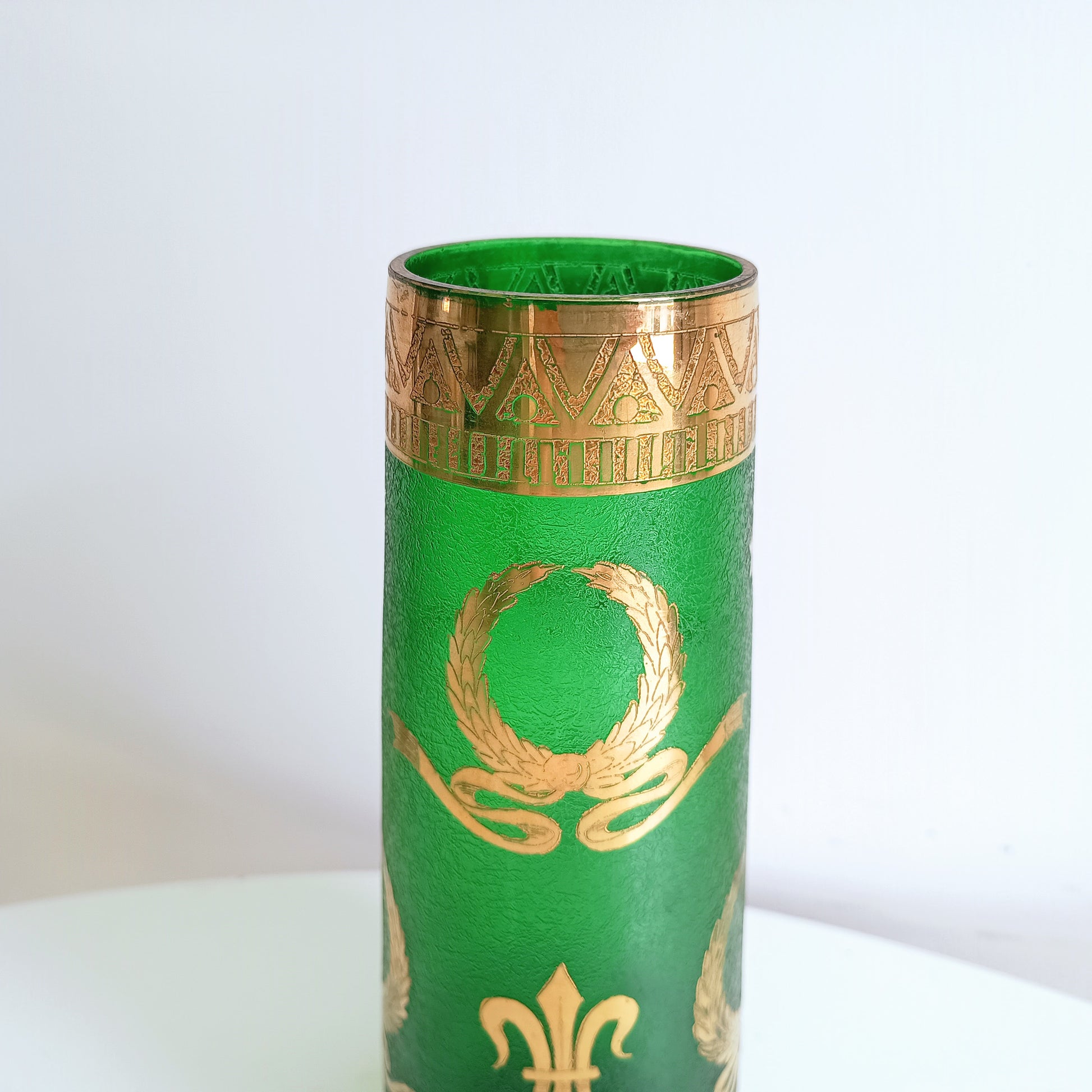 Acid Etched Legras Vase Art Nouveau emerald green legras acid etched vase 19th century