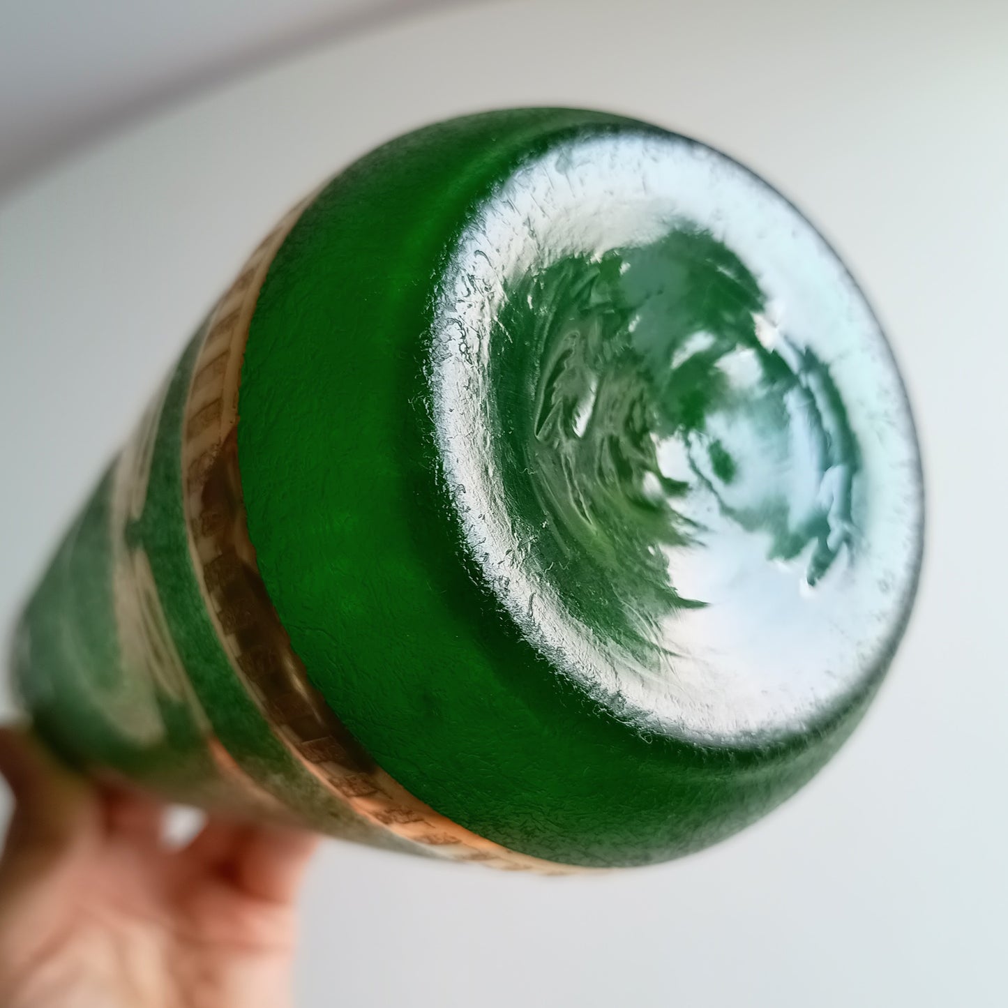 Legras Pontil Art Nouveau emerald green legras acid etched vase 19th century