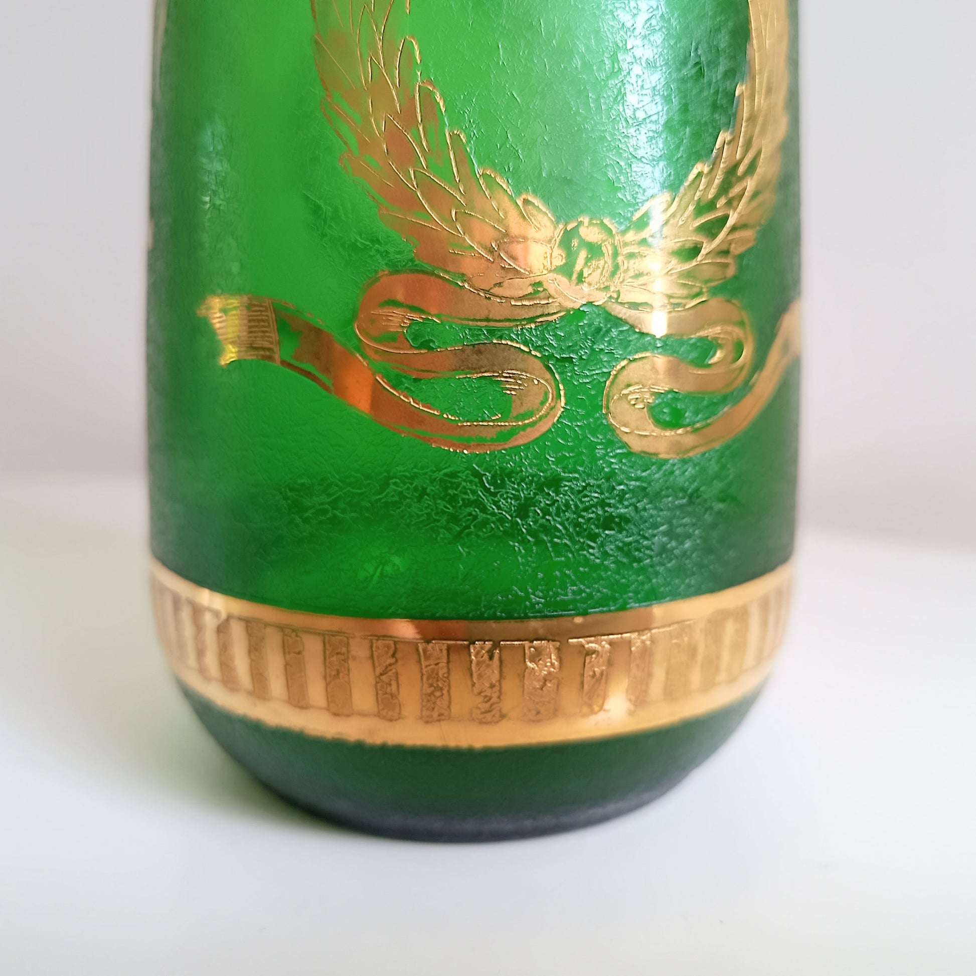 Art Nouveau emerald green legras acid etched vase 19th century