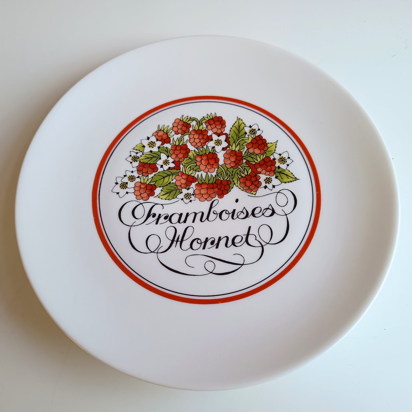 1970s Boxed French Vintage Porcelain Plates Red Fruits Porcelaine D'Auteuil
