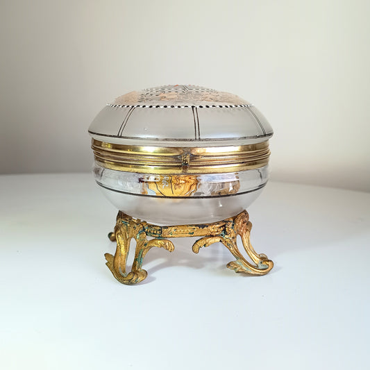 Legras glass mounted on brass stand