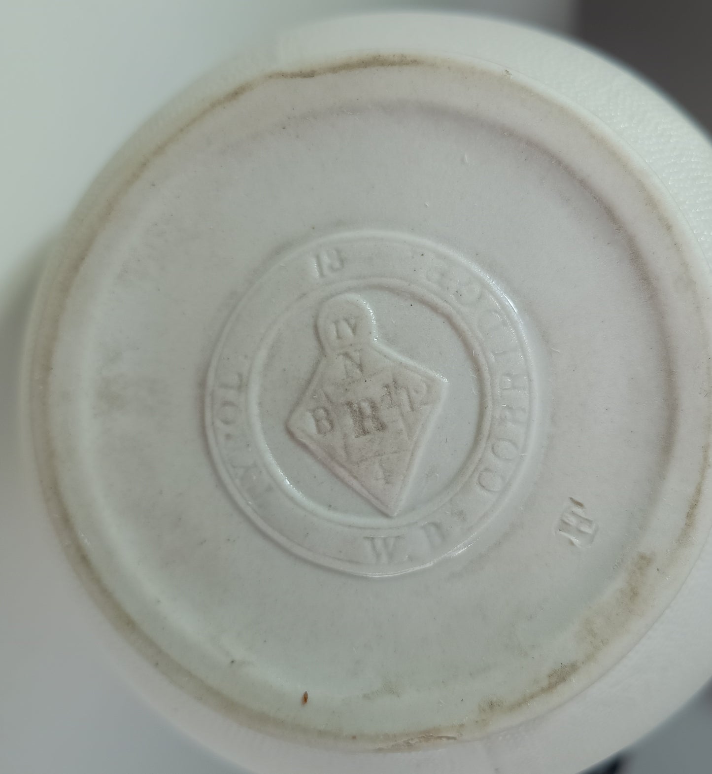 Victorian Staffordshire “Tyrol” Relief‑Moulded Jug – W. Brownfield & Son Stoneware with J. Dixon Sheffield Pewter Lid