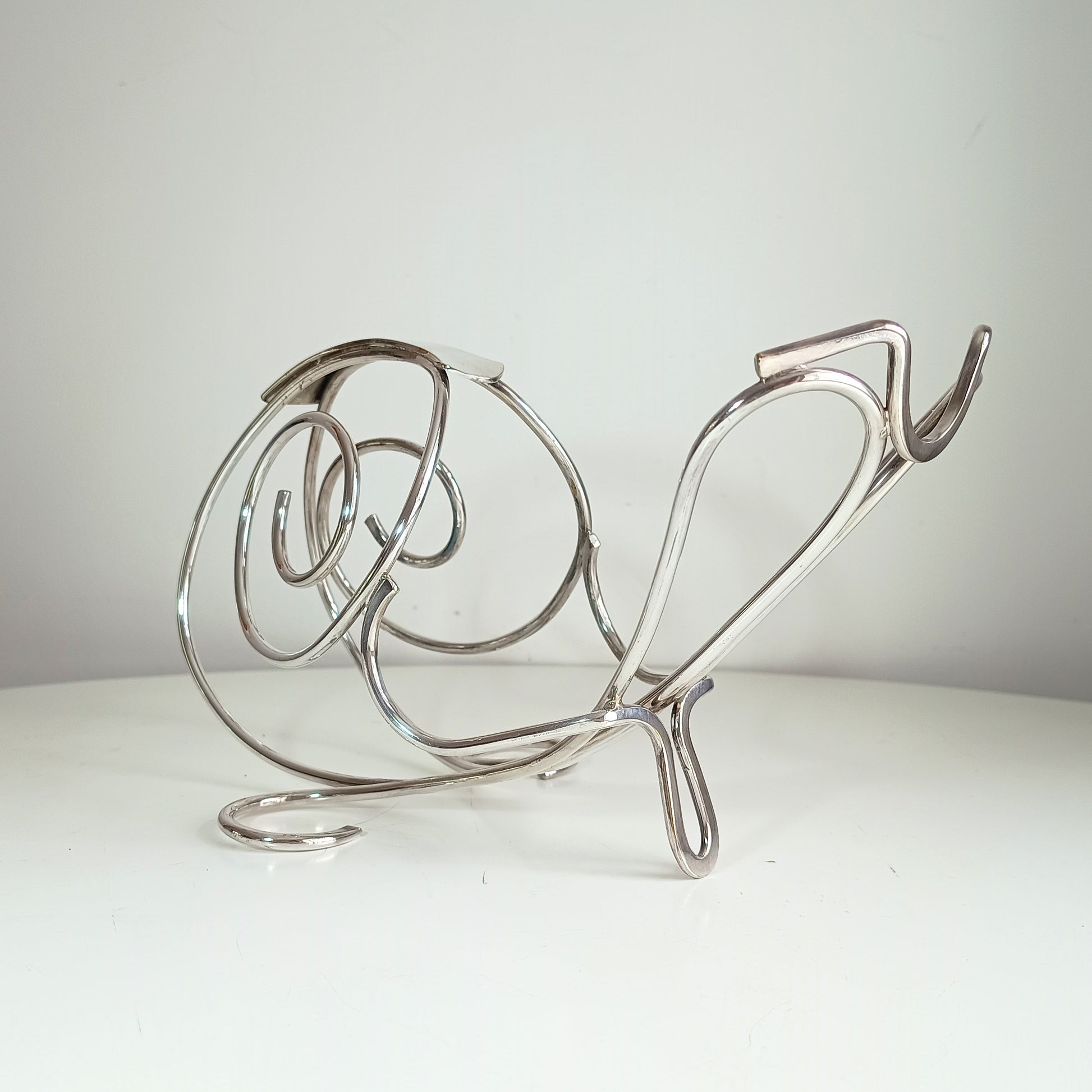 Midcentury Silver Bottle Holder