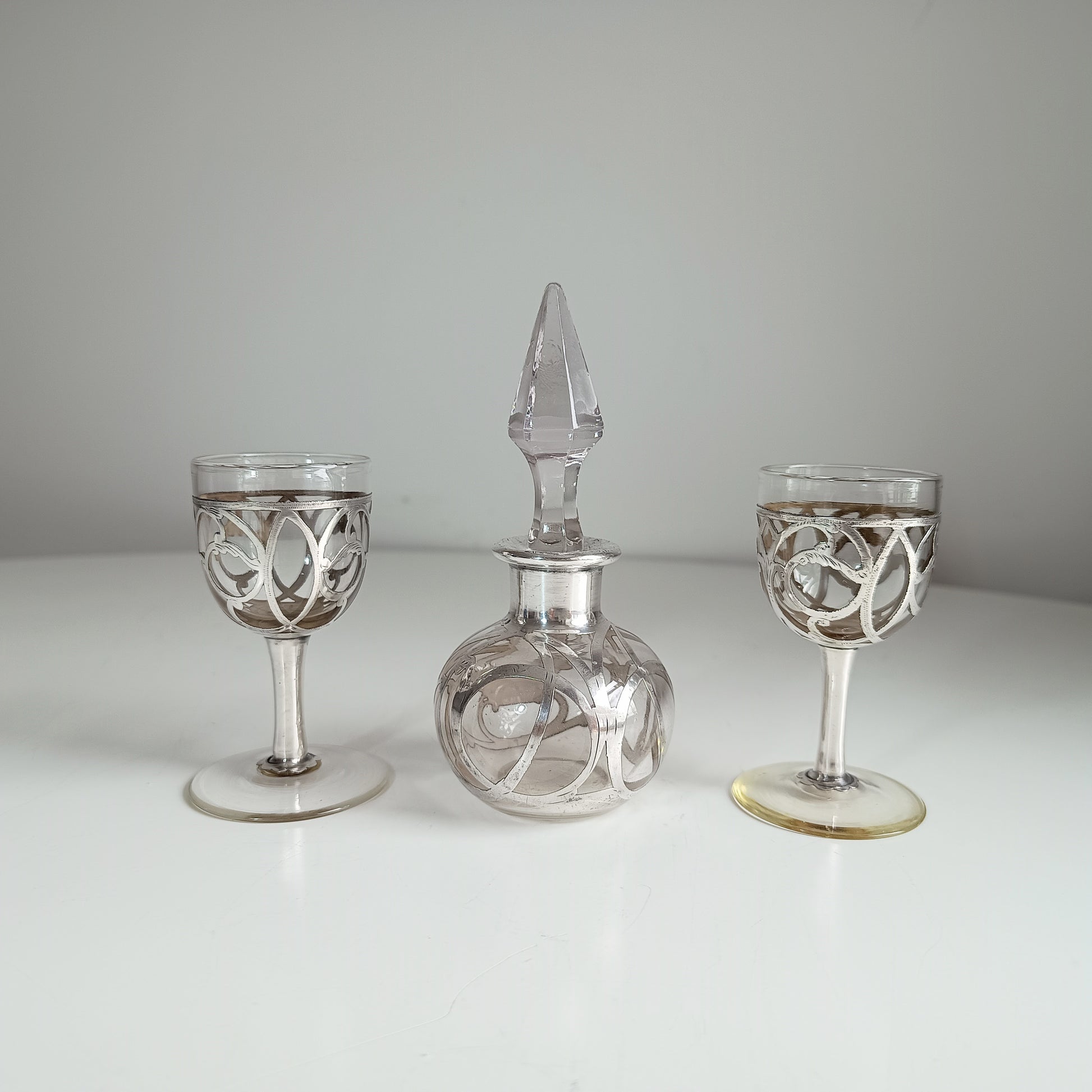 Art Nouveau liqueur glasses