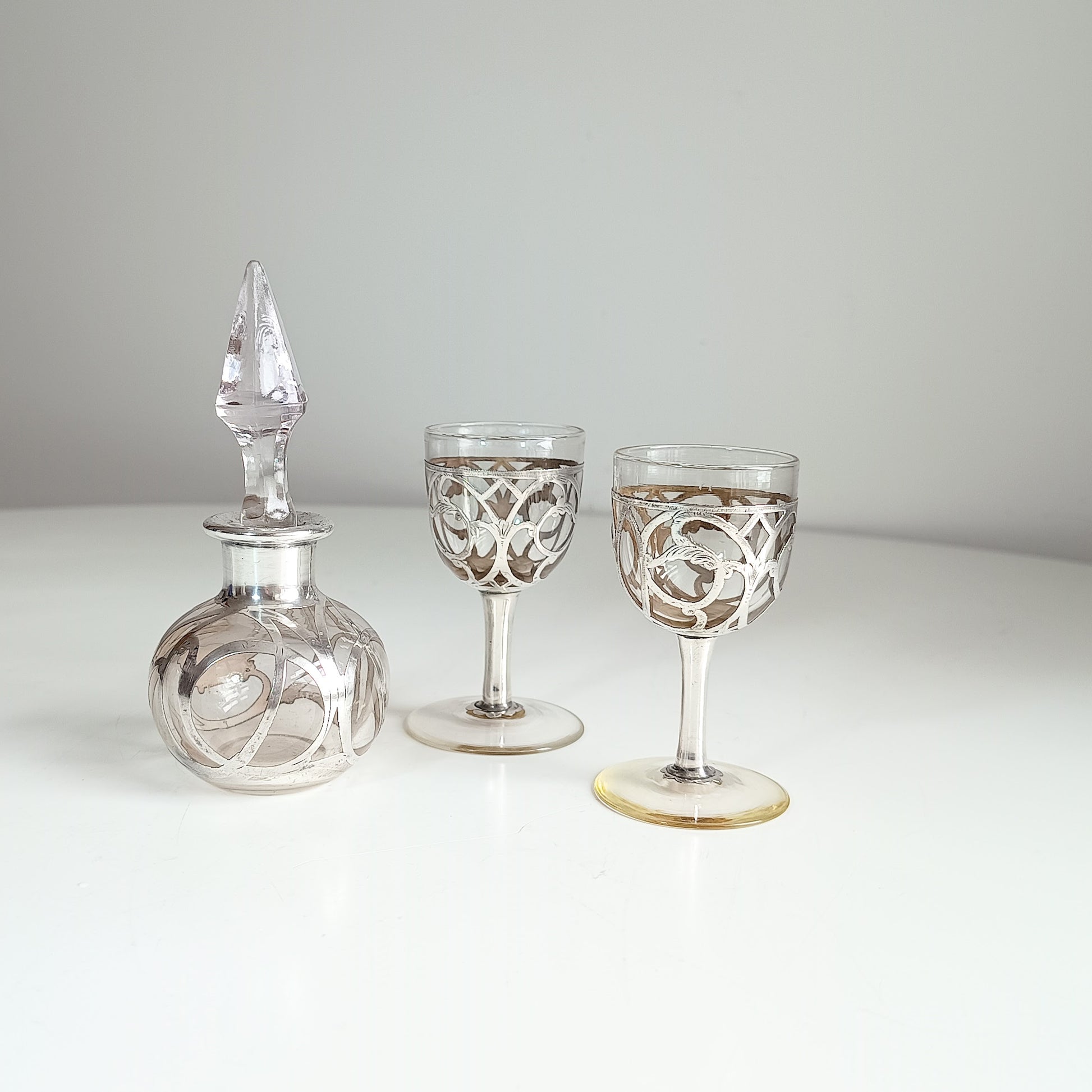 Pair of antique liqueur glasses
