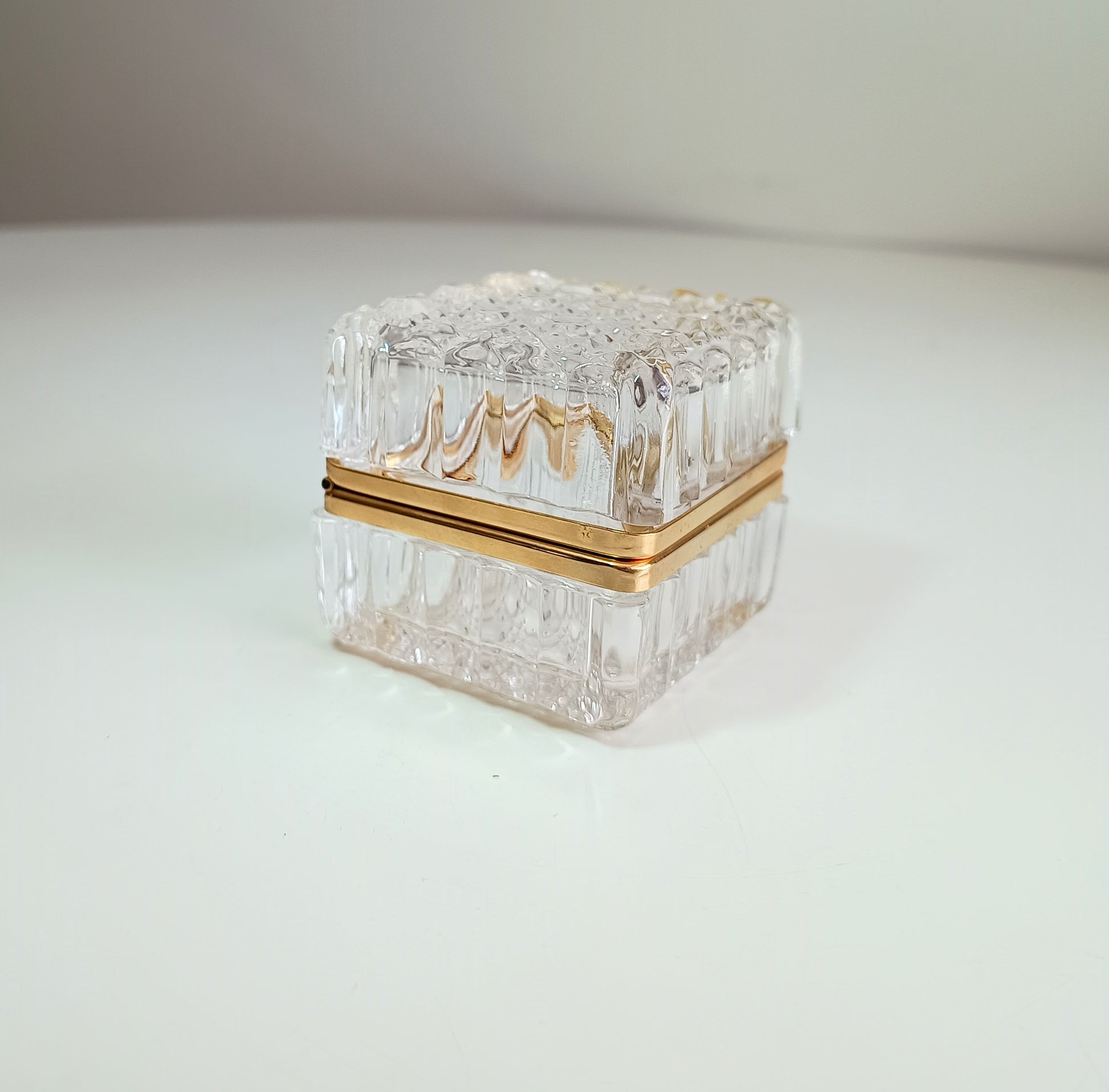 Baccarat style Cut Glass Jewellery box