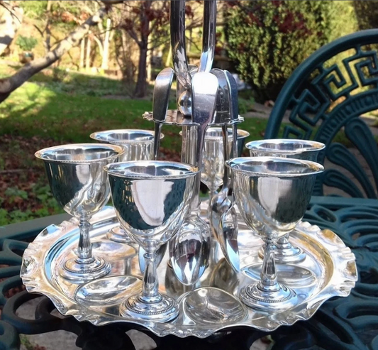 Antique English Silver plate Breakfast Egg Cruet by Thomas Wilkinson