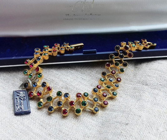 Attw & Sawyer - Authentic Vintage Swarovski Jewelled Bracelet by A&S, boxed