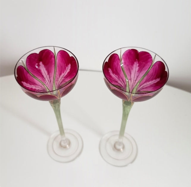 Fritz Heckert Theresienthal Floriform Liqueur Glass