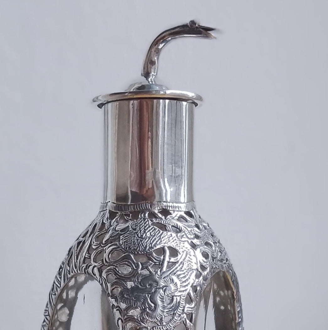 Chinese Export Silver Bottle