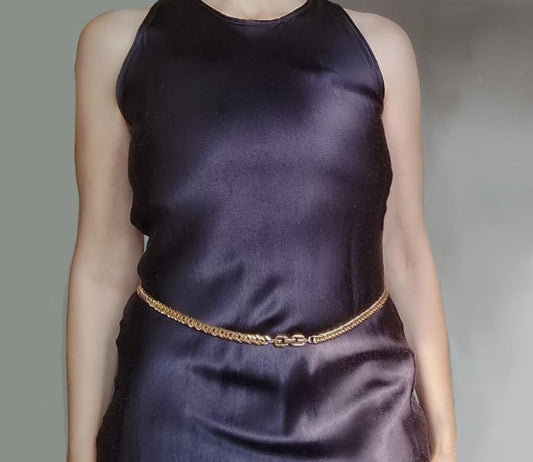 1980s Statement Givenchy Gold Plated Chain Belt or Necklace – Made in France