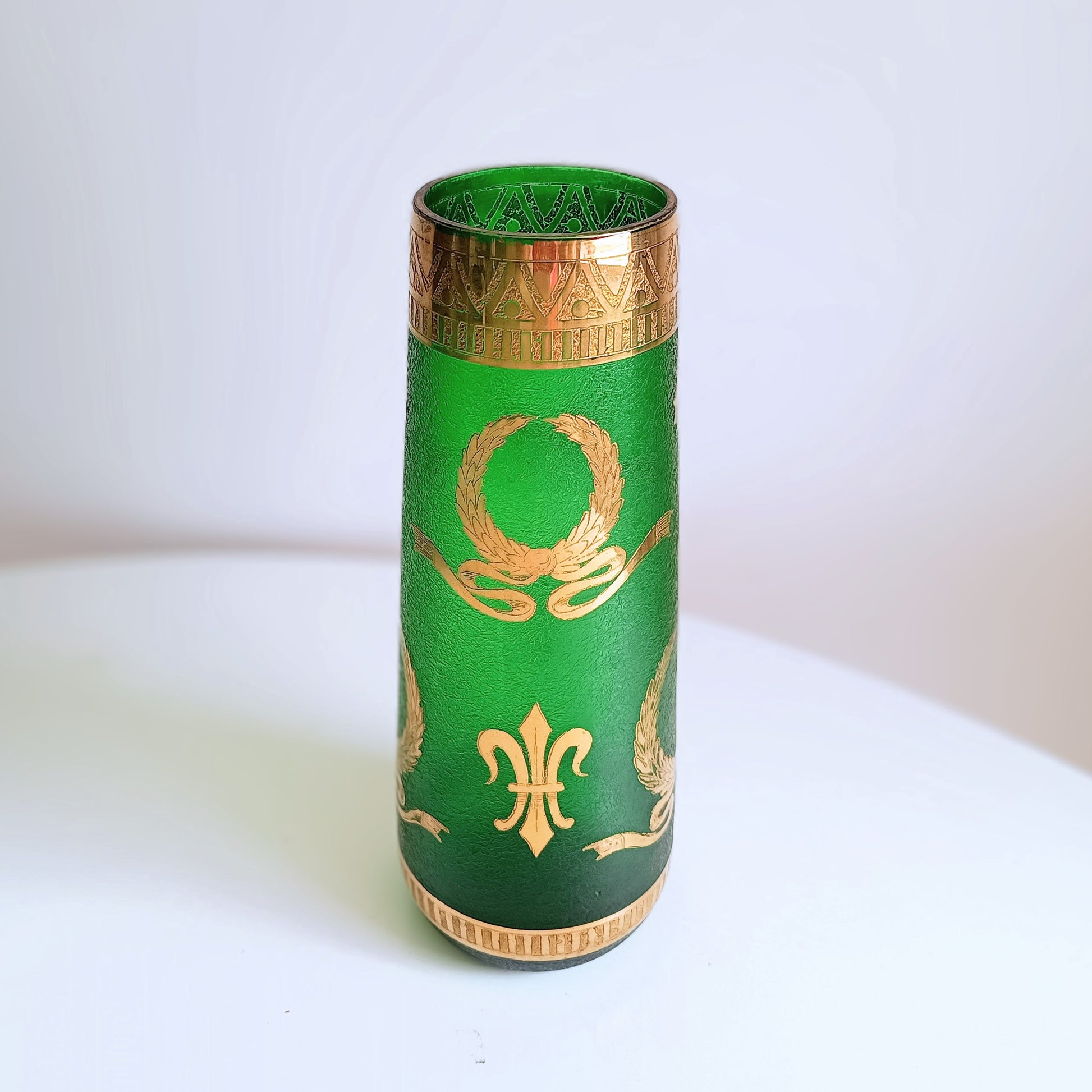 Emerald Green French Vase Art Nouveau emerald green legras acid etched vase 19th century