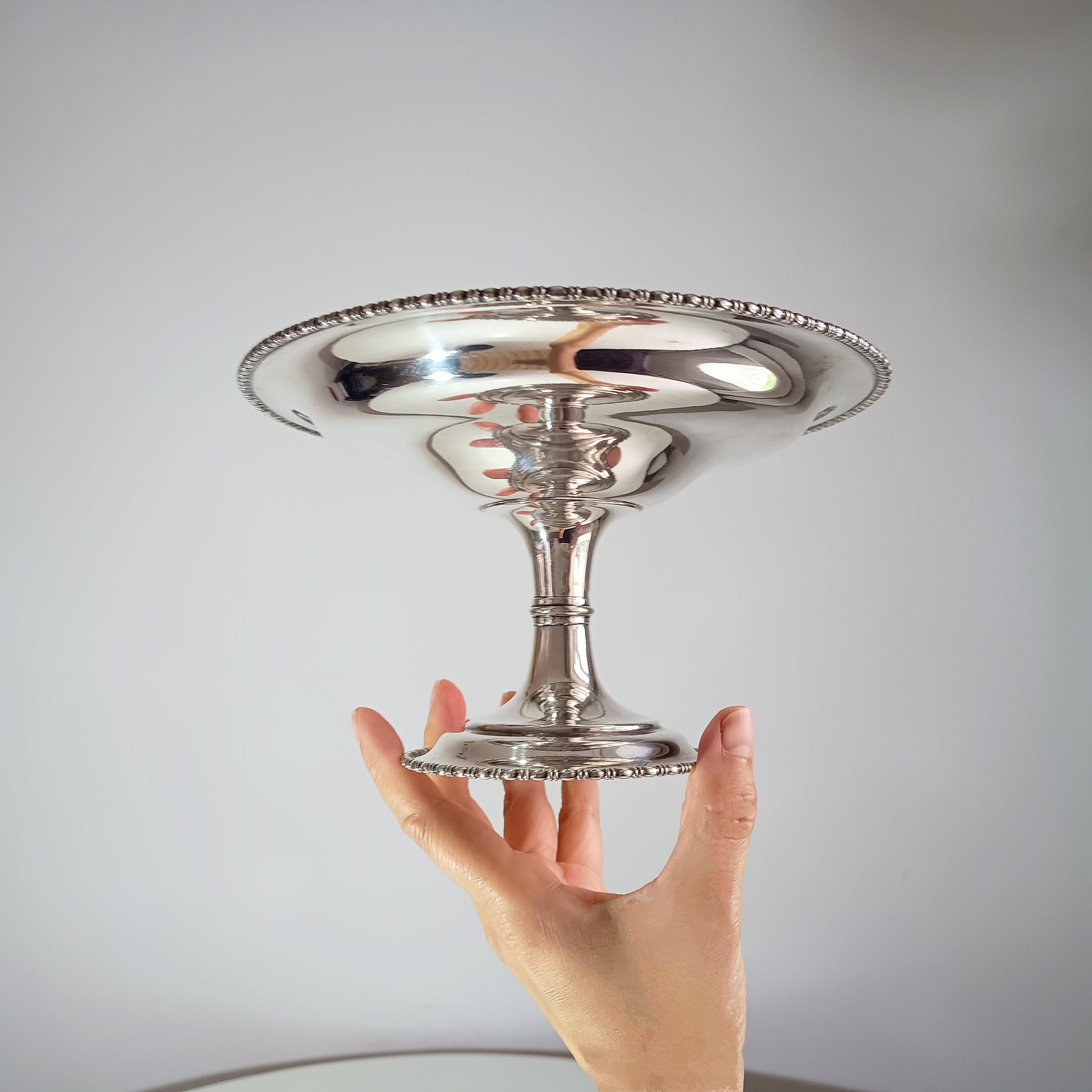 Vintage Silver Pedestal Dish for Tea Party