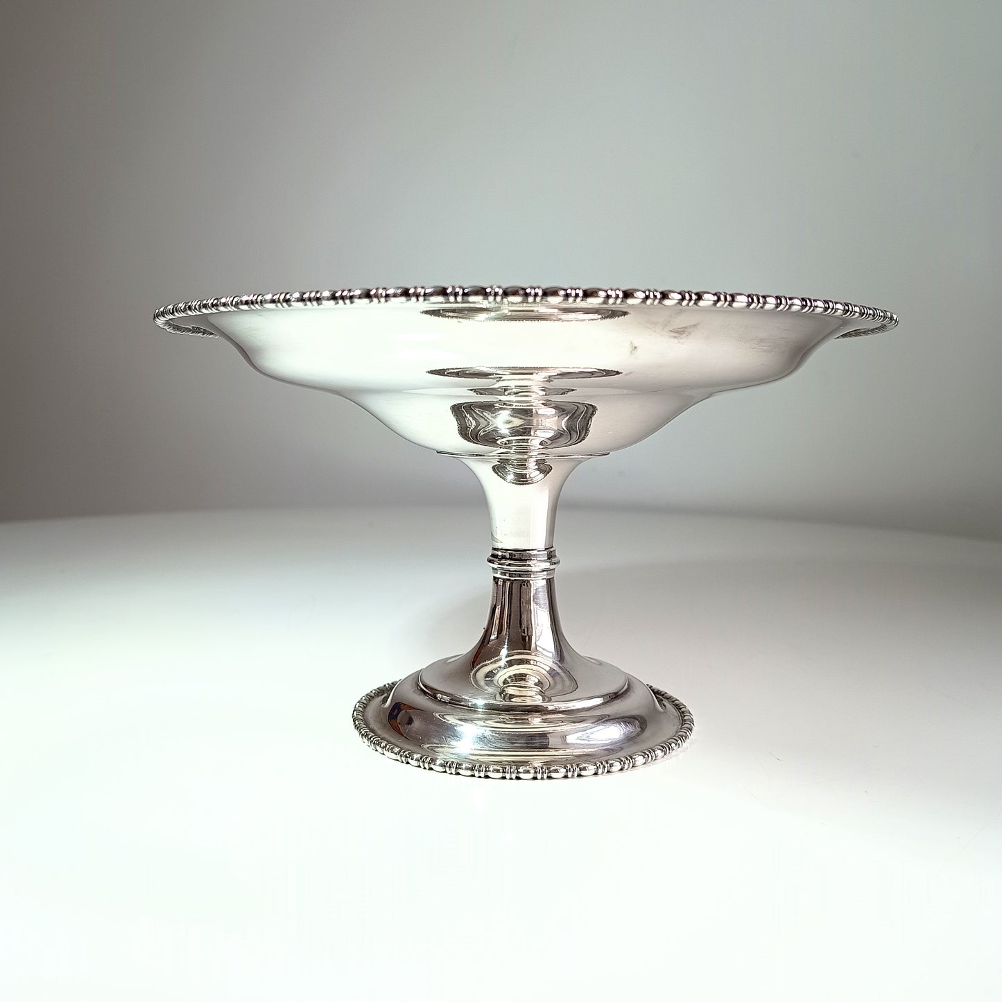 Vintage English Silver Plate Footed Grape Fruit Server with Gadrooned Edge & Pedestal Foot – GEJ Silver Plate