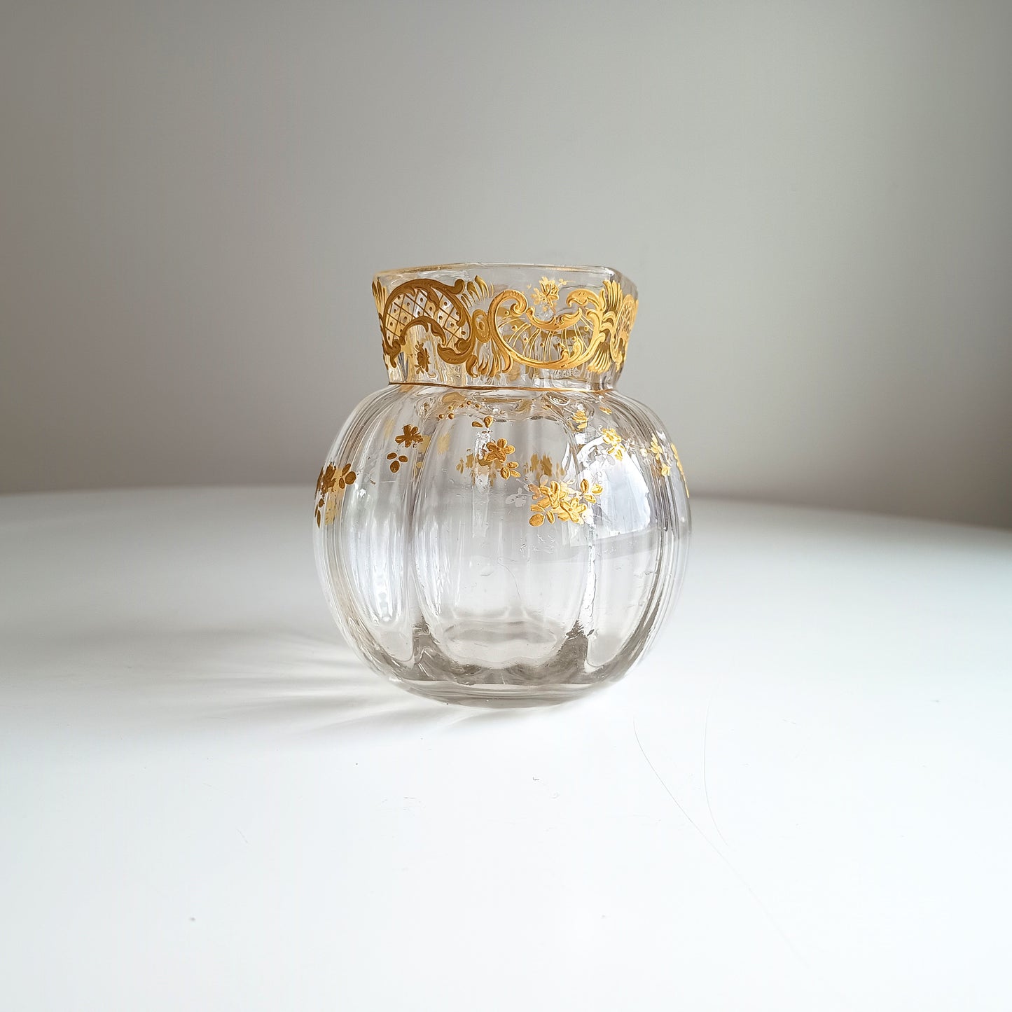 English Art Glass Rose Ball Vase Jules Barbe for Thomas Webb circa 1890s