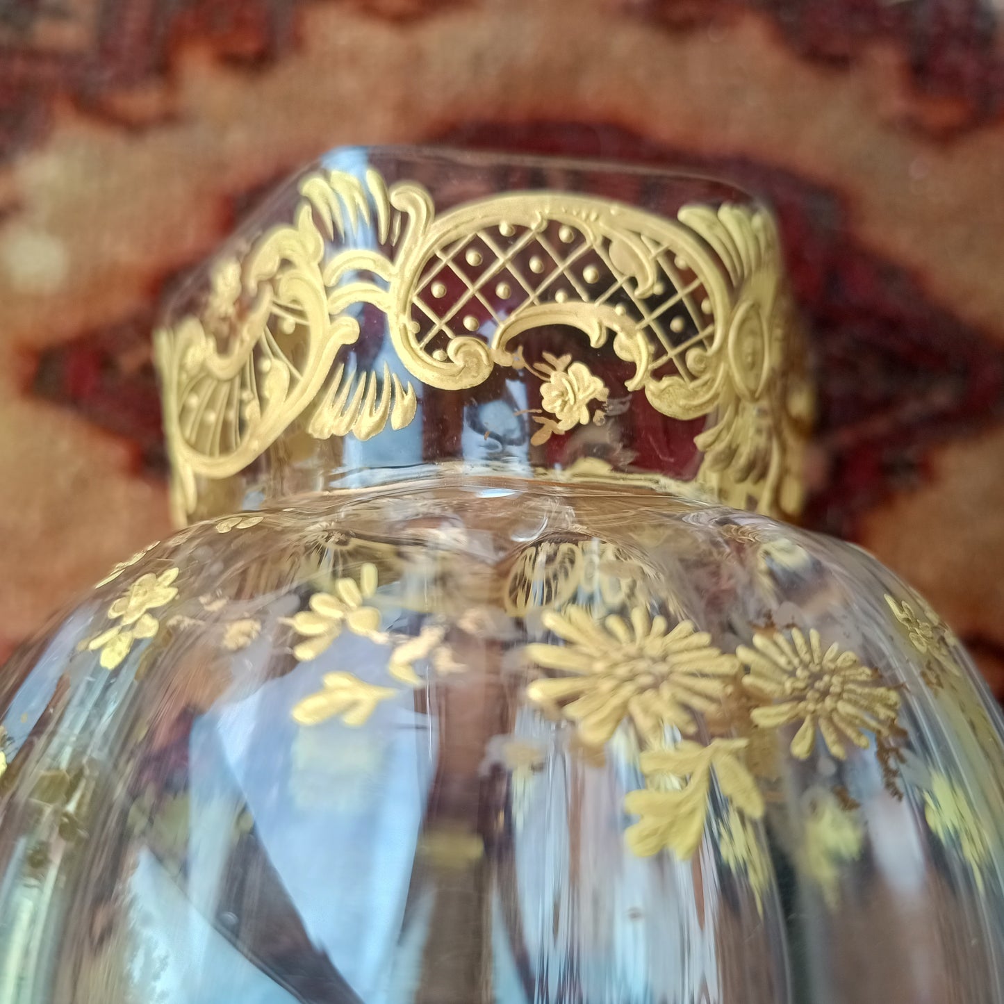 English Art Glass Rose Ball Vase Jules Barbe for Thomas Webb circa 1890s